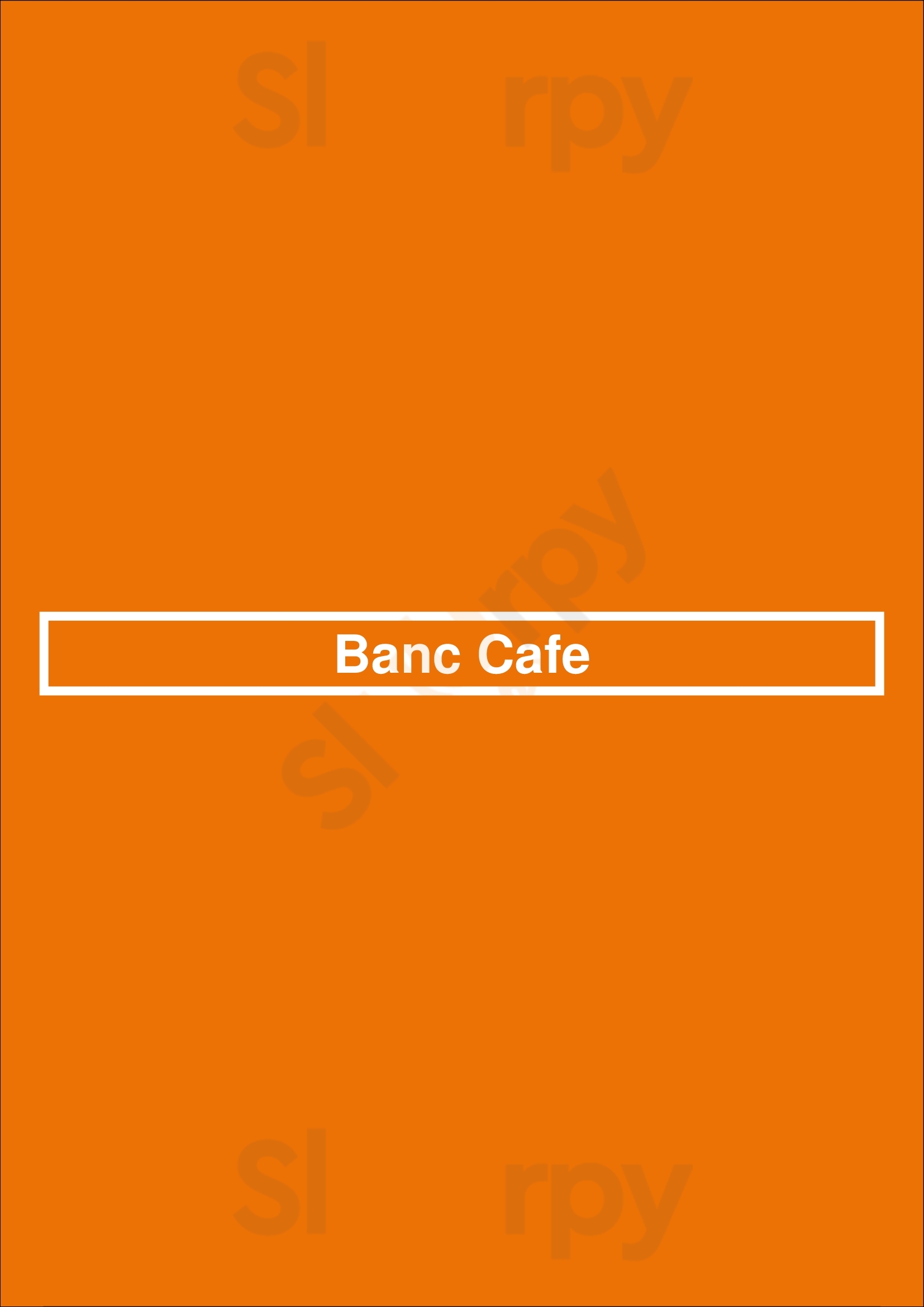 Banc Cafe New York City Menu - 1