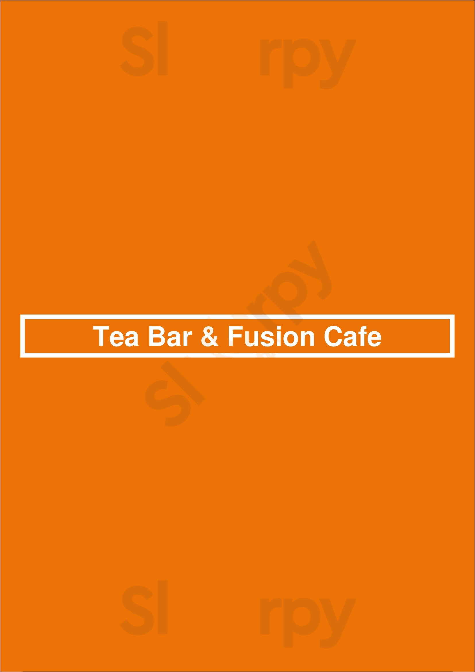 Main Menu - Tea Bar & Fusion Cafe
