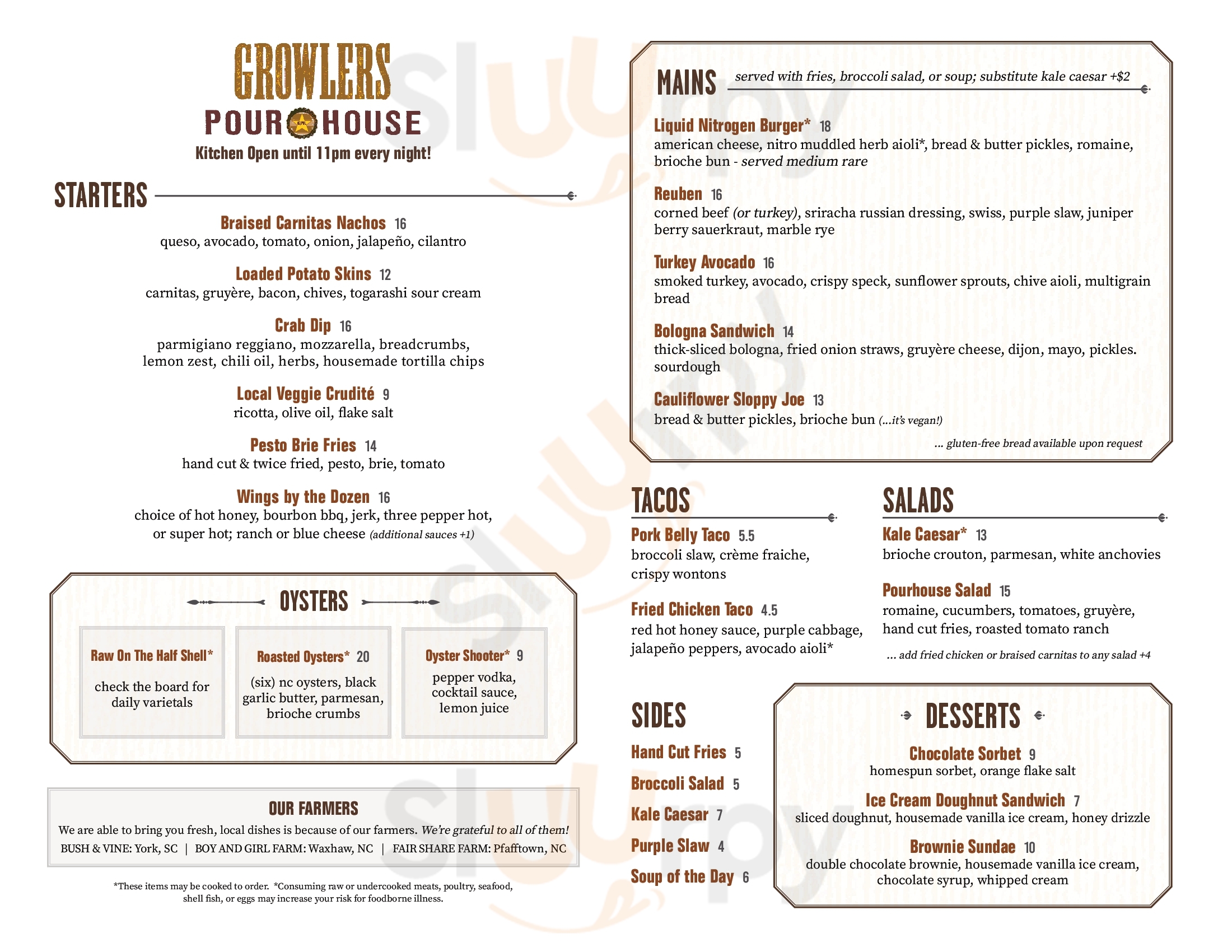 Main Menu - Growlers Pourhouse
