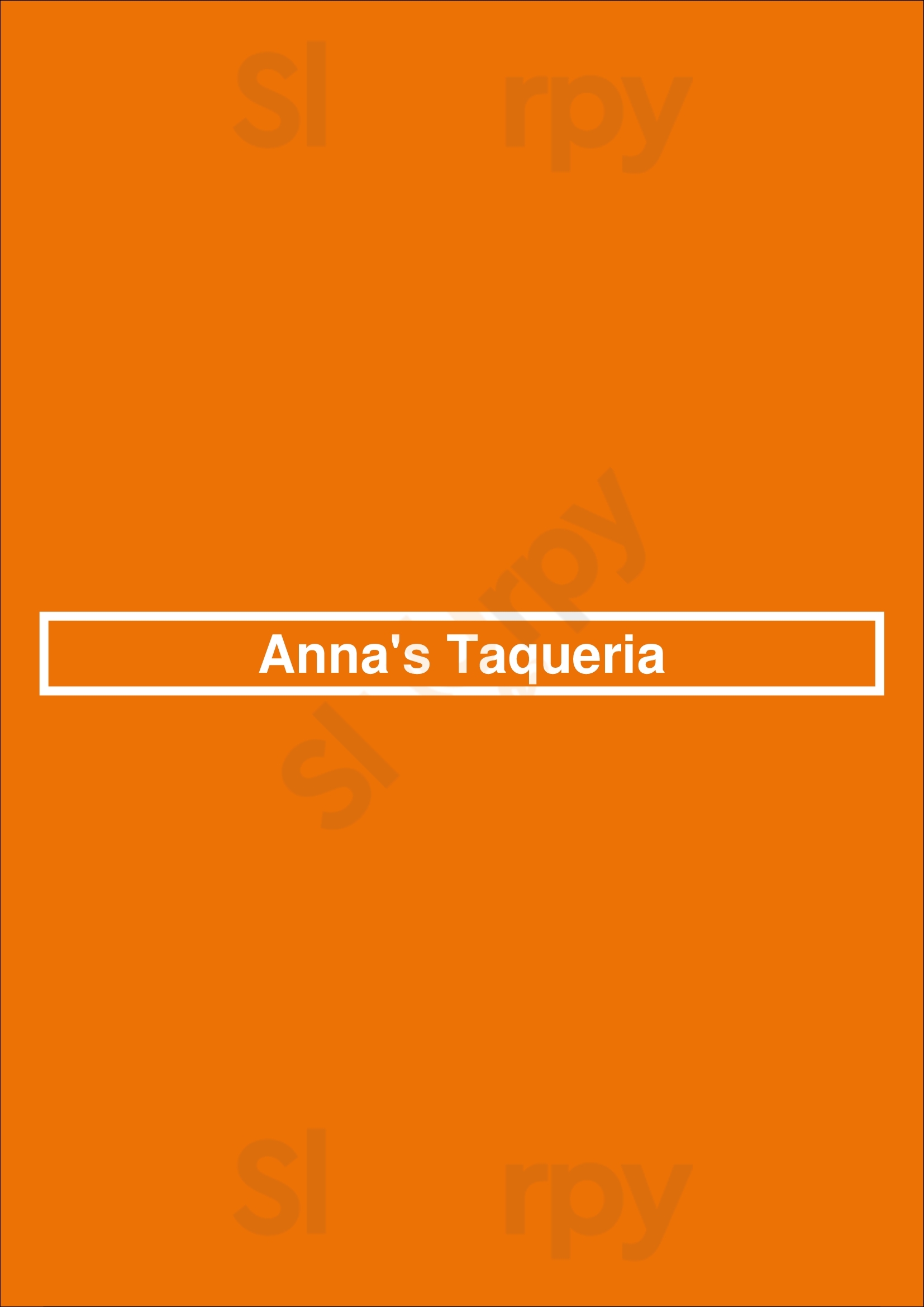 Anna's Taqueria Boston Menu - 1