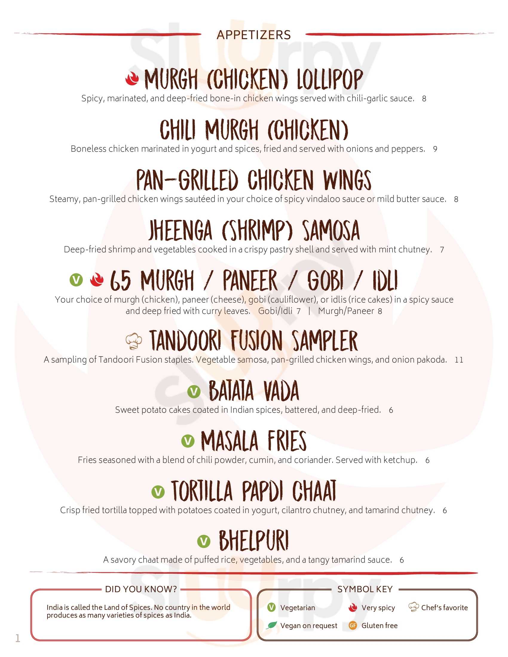 Main Menu - Tandoori Fusion