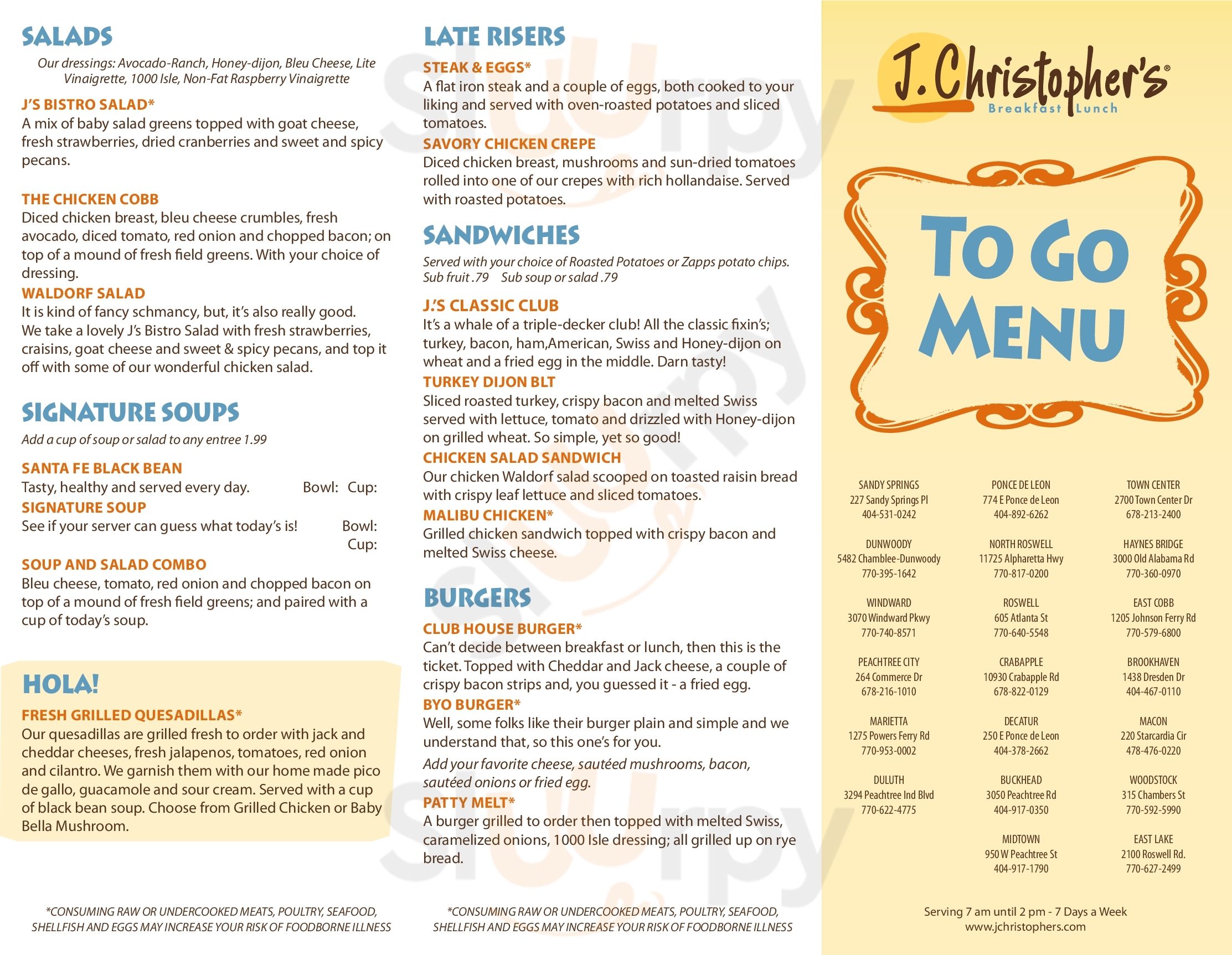 Main Menu - J Christopher's
