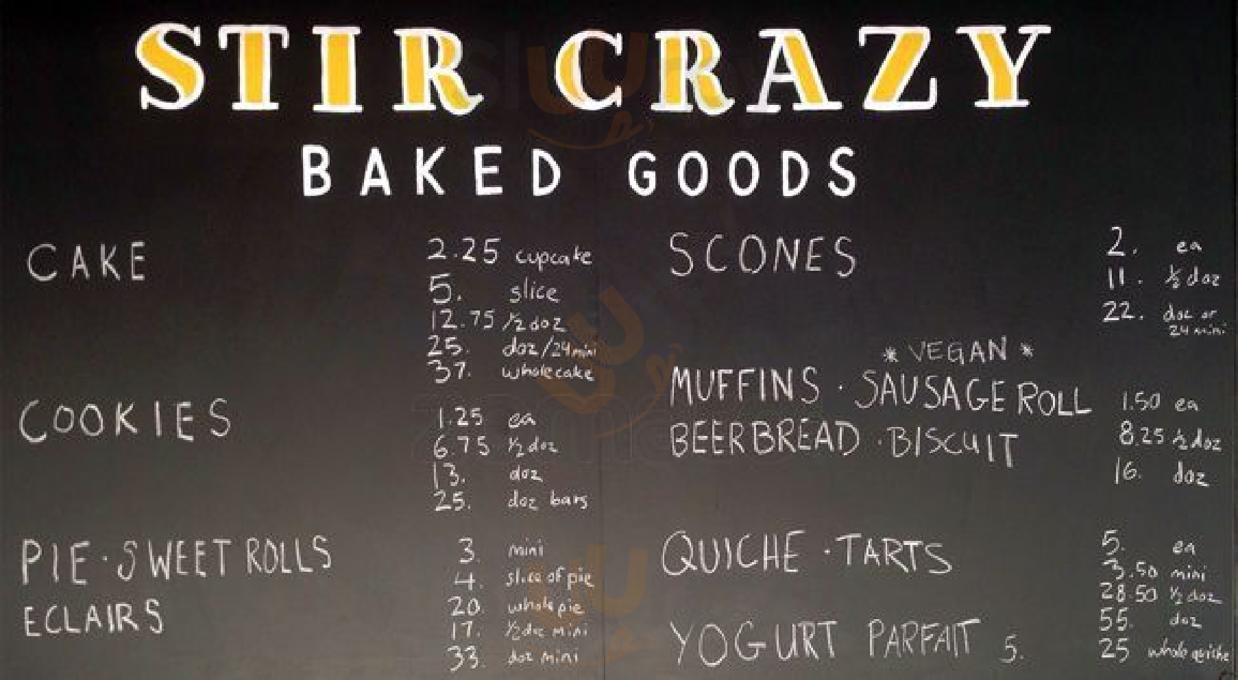 Stir Crazy Baked Goods Fort Worth Menu - 1