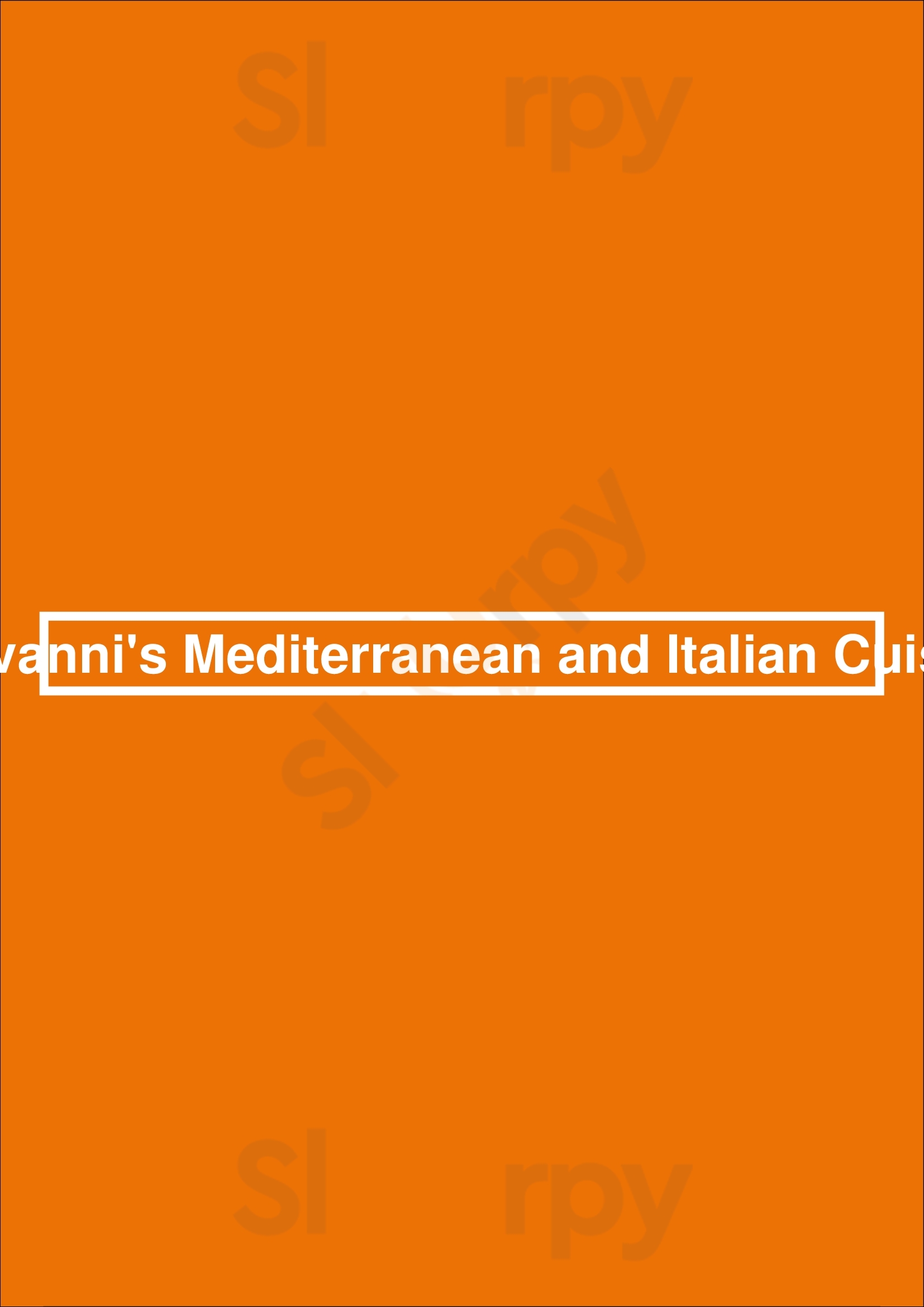 Giovanni's Mediterranean & Italian Cuisine Dallas Menu - 1