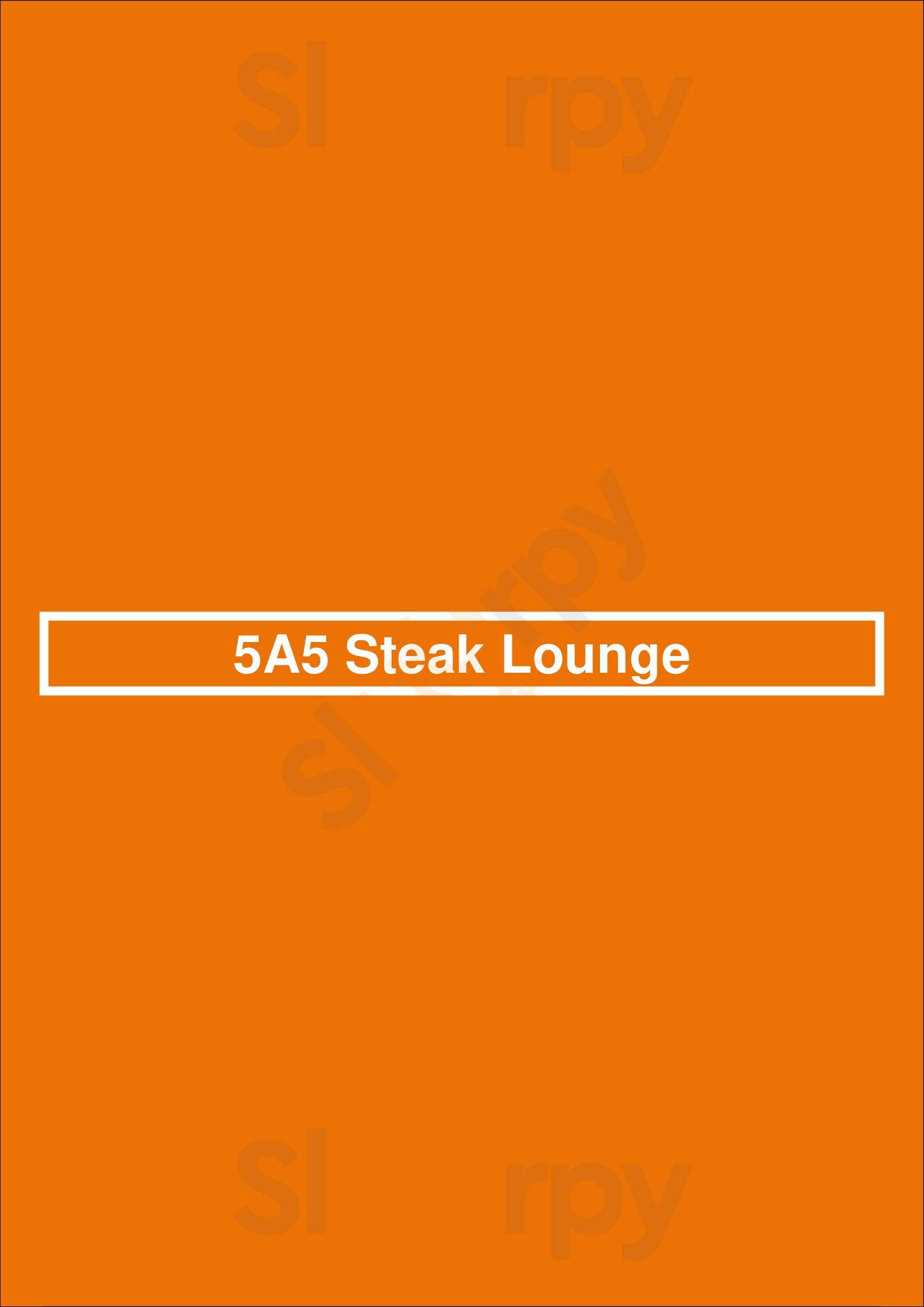 5a5 Steak Lounge San Francisco Menu - 1
