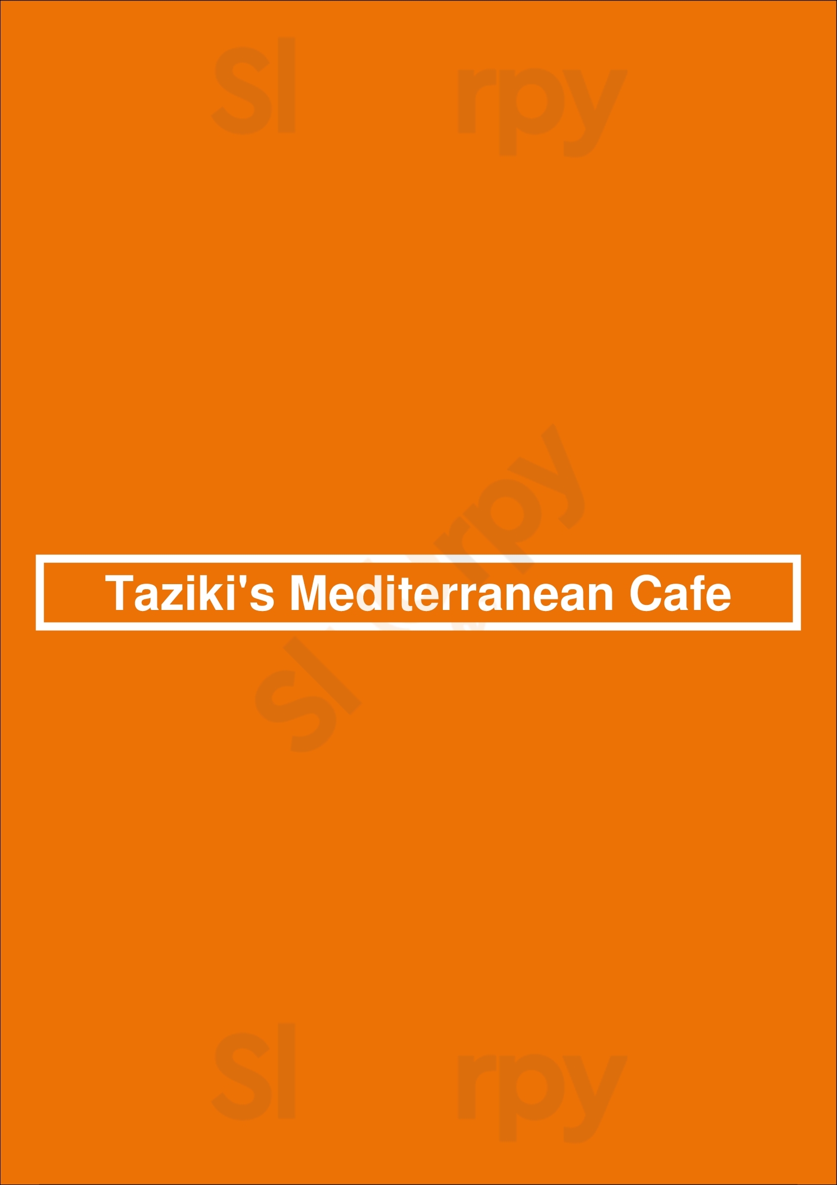 Taziki's Mediterranean Cafe Charlotte Menu - 1