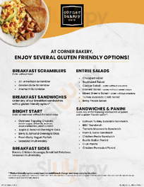 Corner Bakery Cafe menu