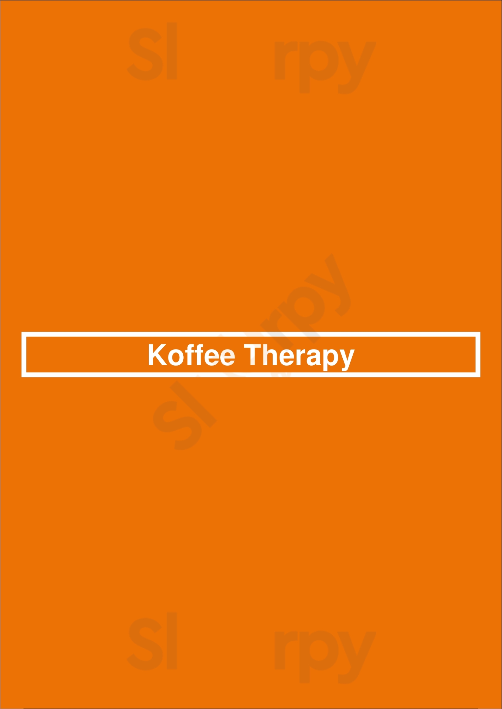 Koffee Therapy Baltimore Menu - 1