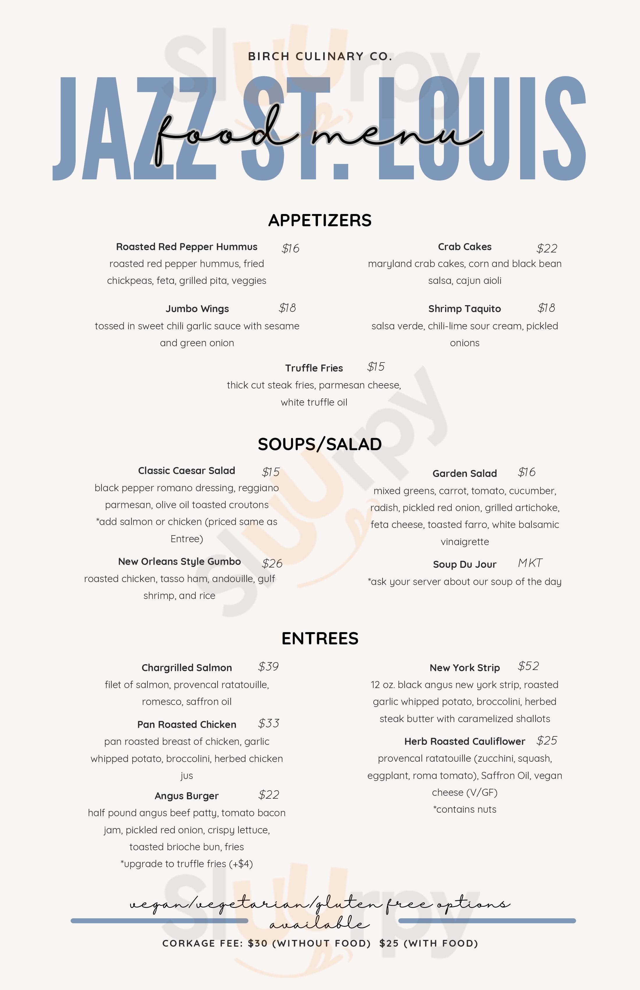 Main Menu - Jazz At The Bistro