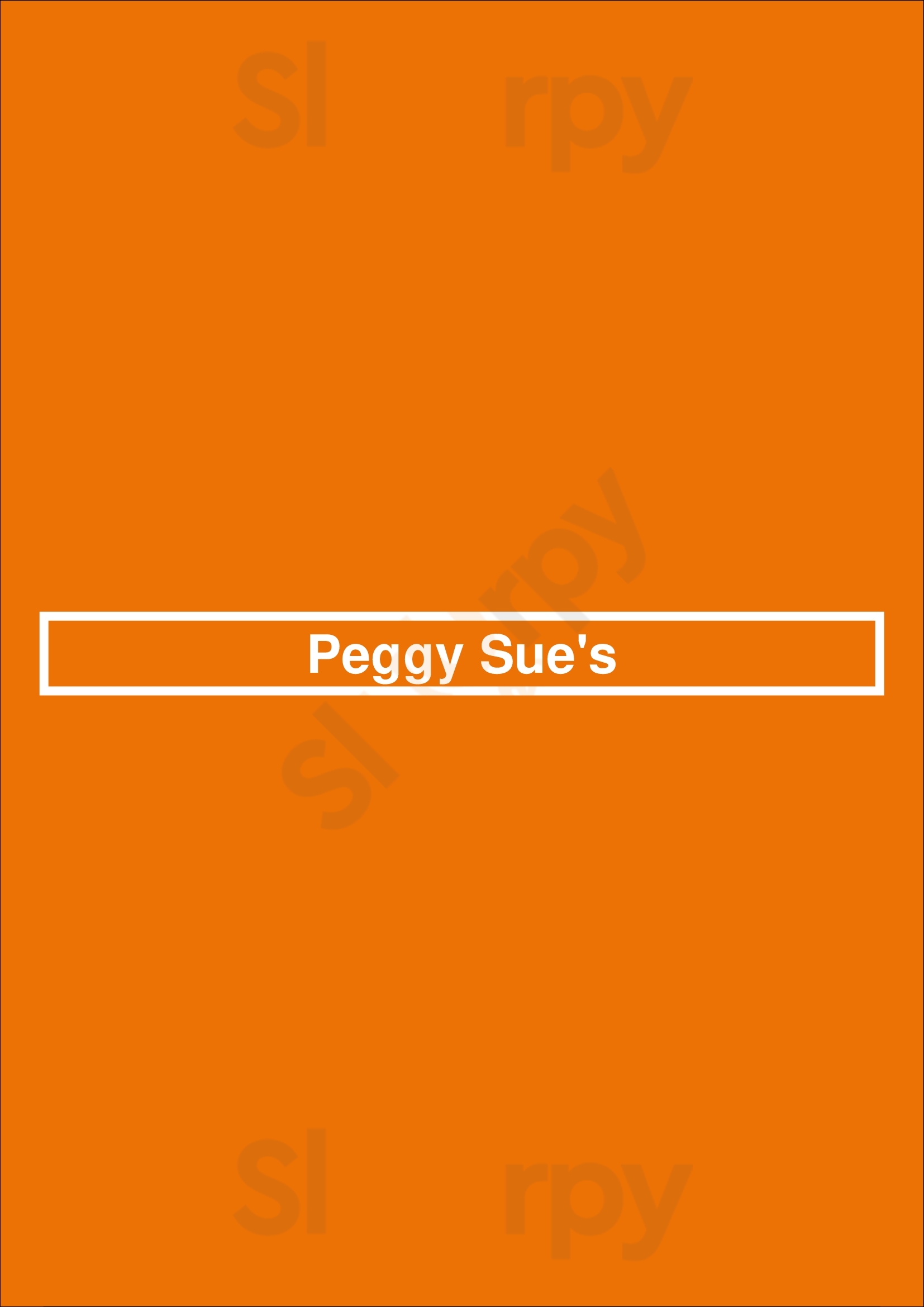 Peggy Sue's San Jose Menu - 1