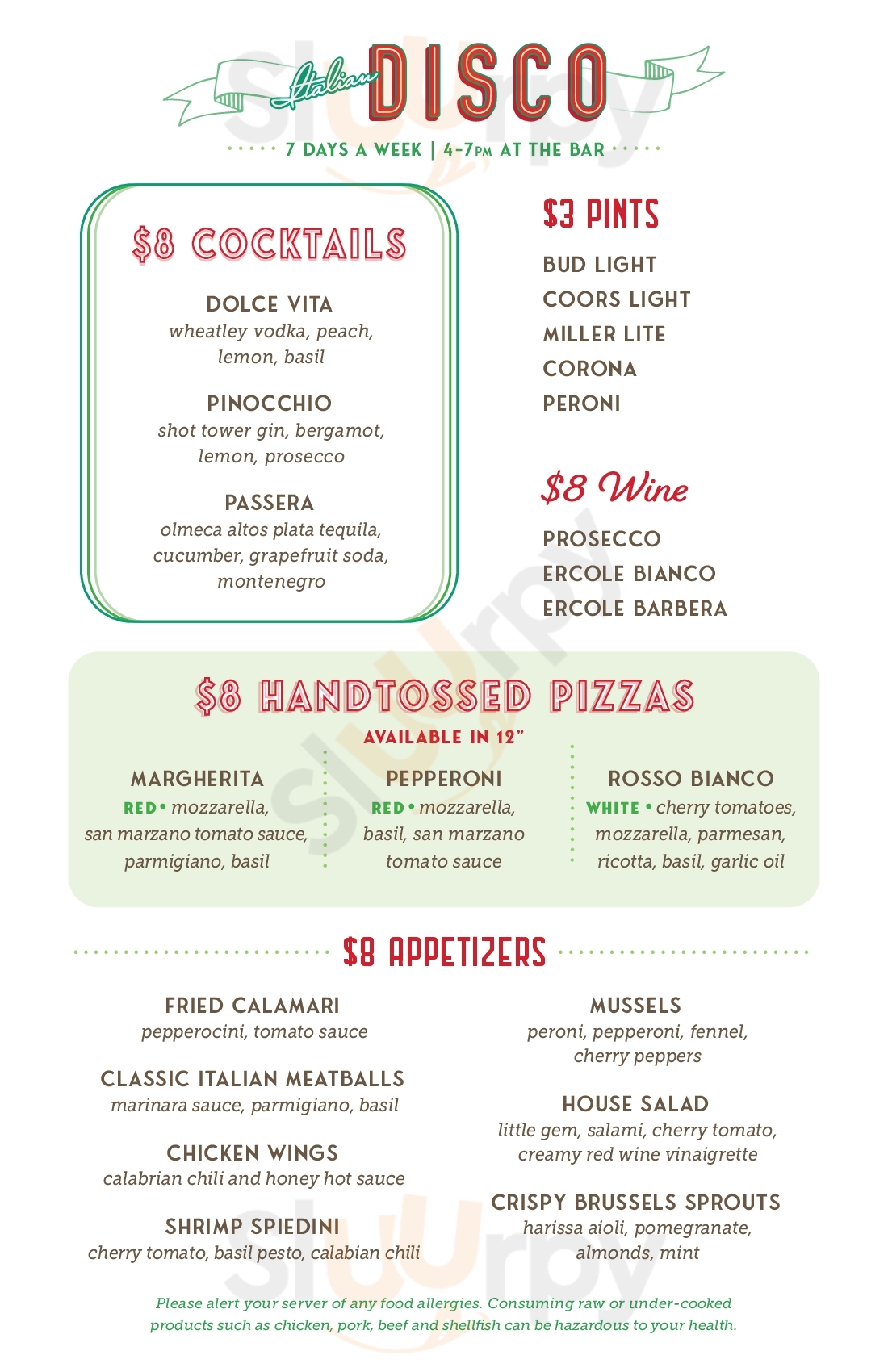 Italian Disco Baltimore Menu - 1