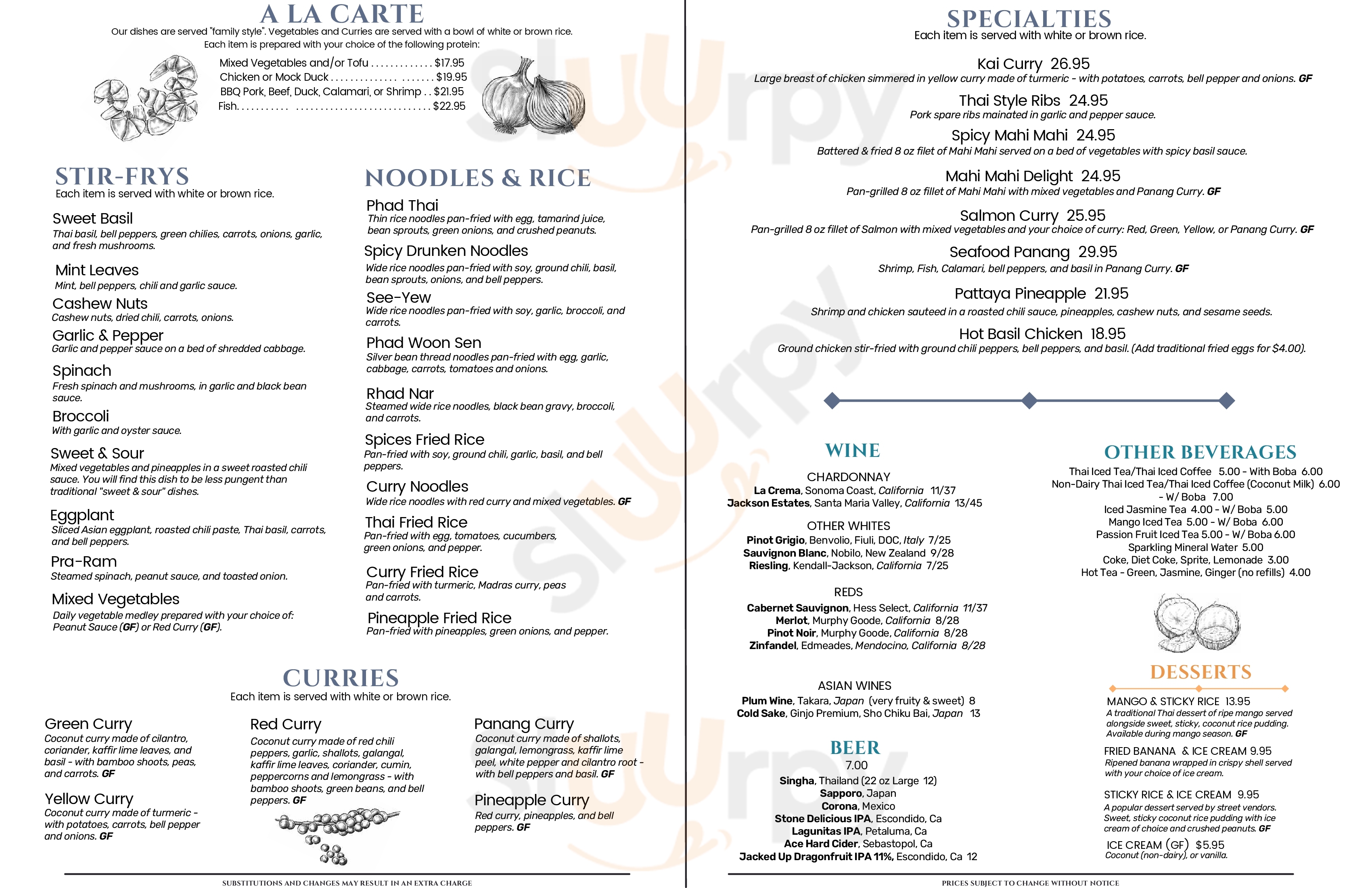 Main Menu - Spices Thai Cafe