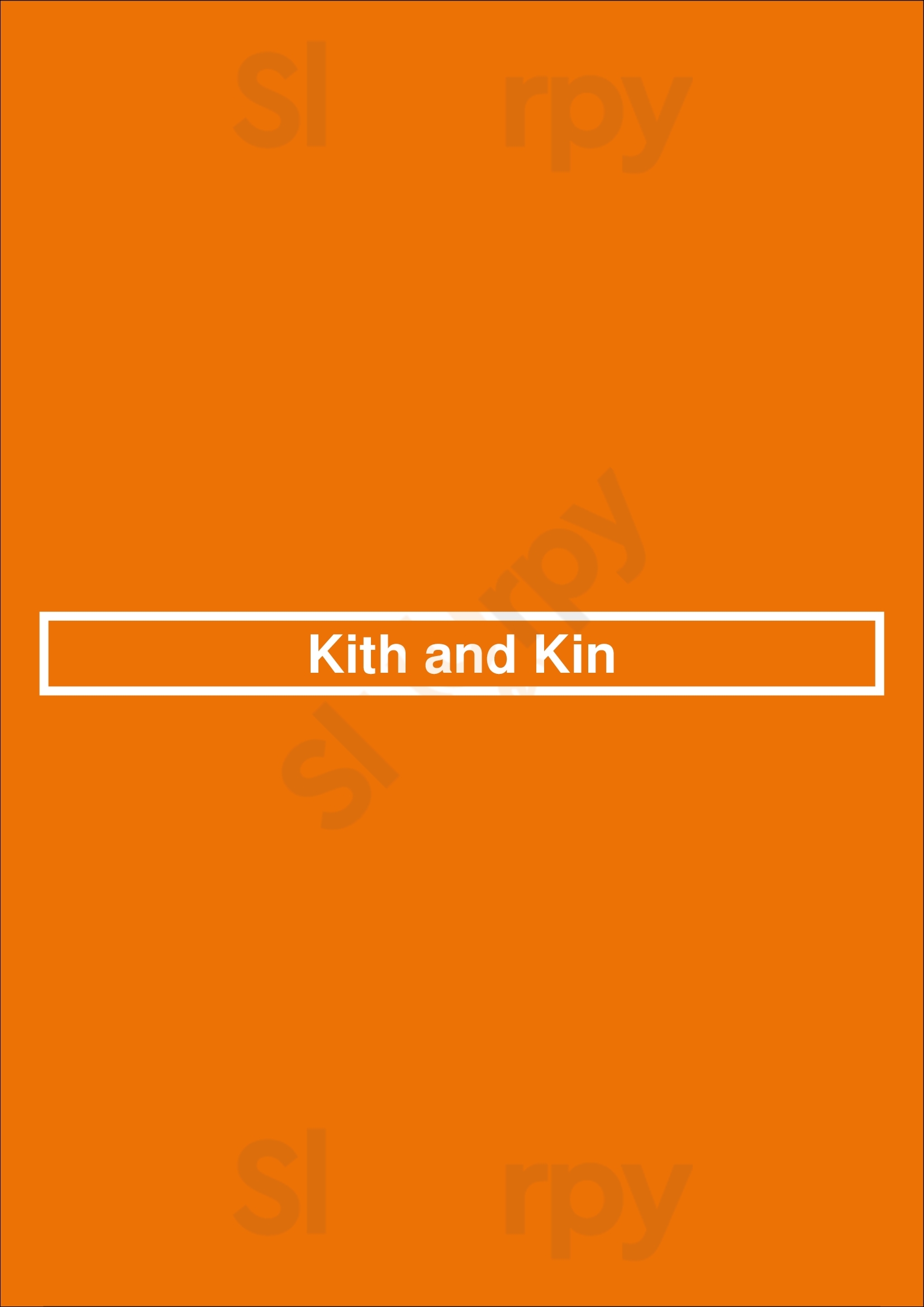 Kith And Kin Washington DC Menu - 1
