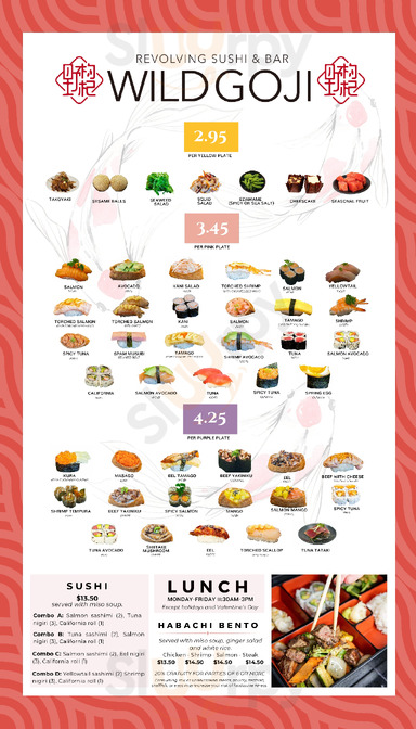 Wild Goji Asian Fusion & Bar menu