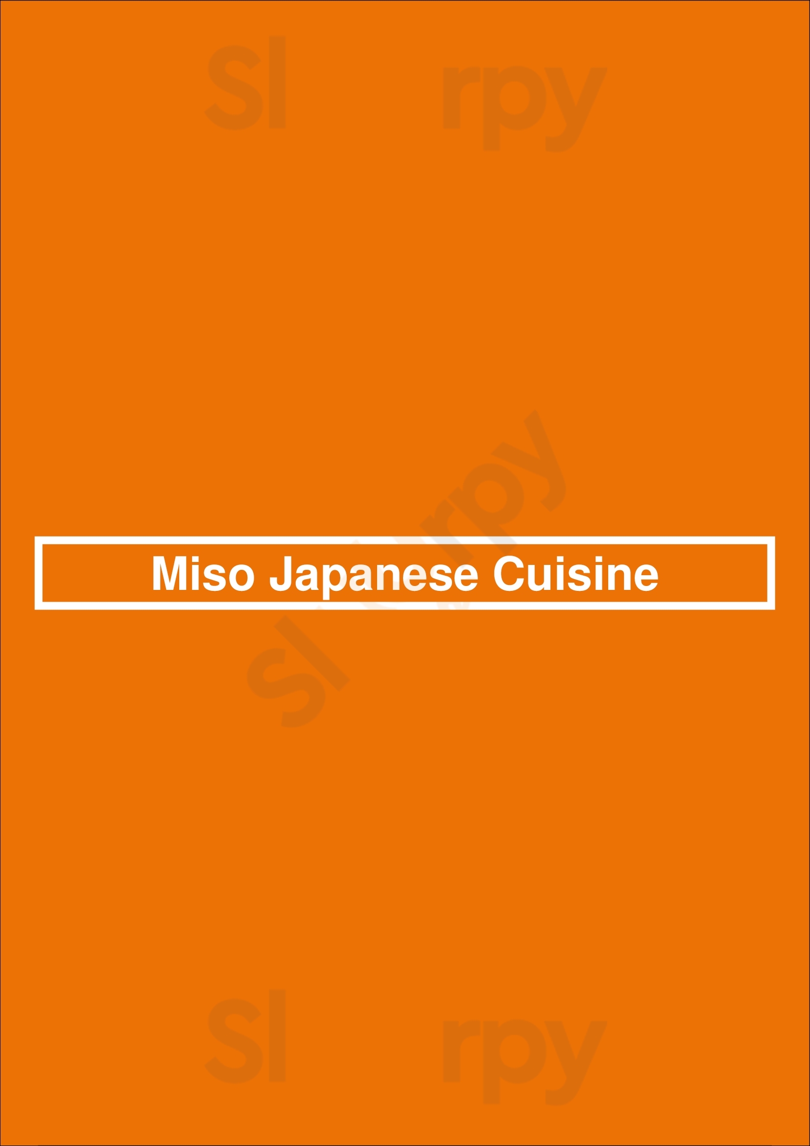 Miso Japanese Cuisine Sacramento Menu - 1