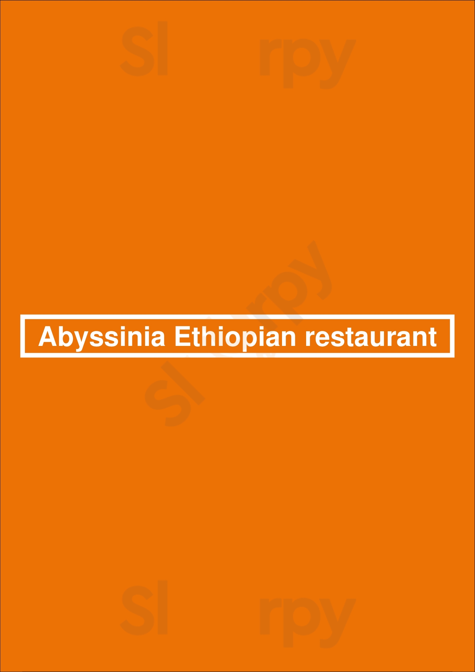 Abyssinia Ethiopian Restaurant Denver Menu - 1