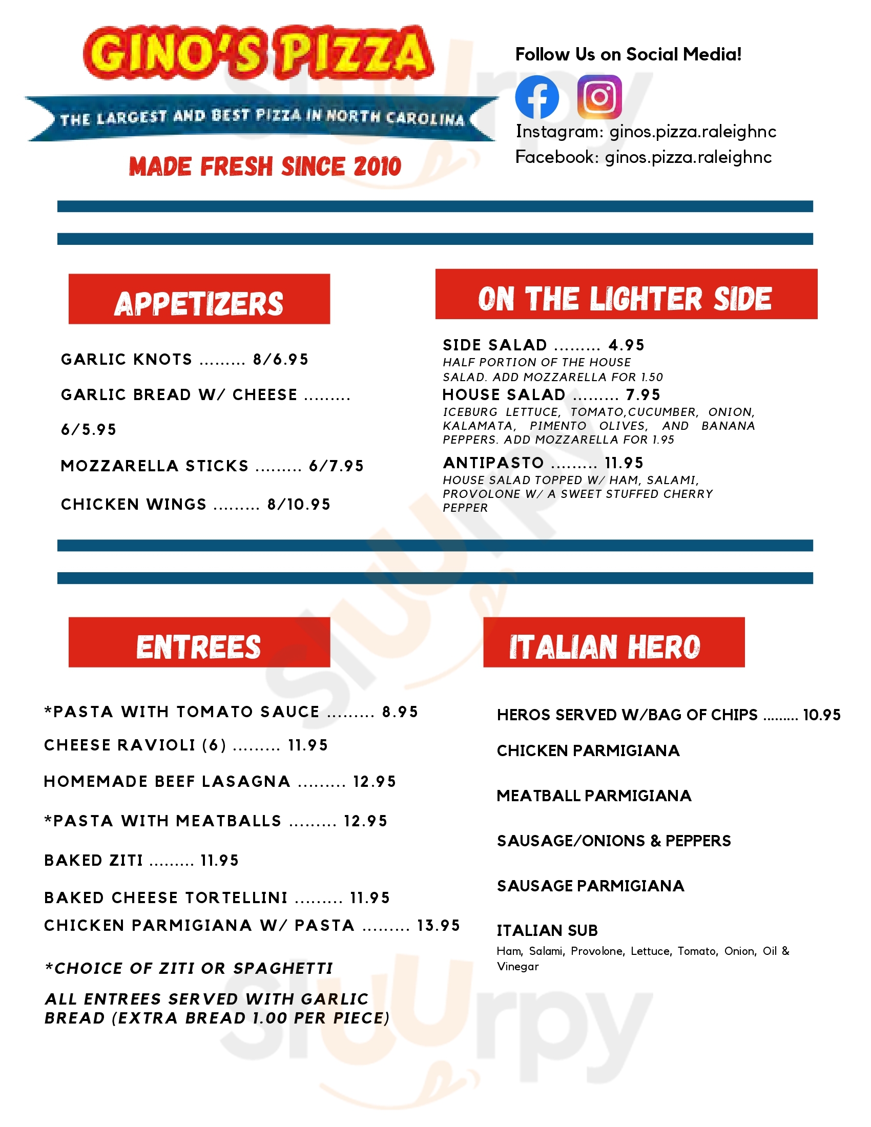 Gino's Pizza Raleigh Menu - 1