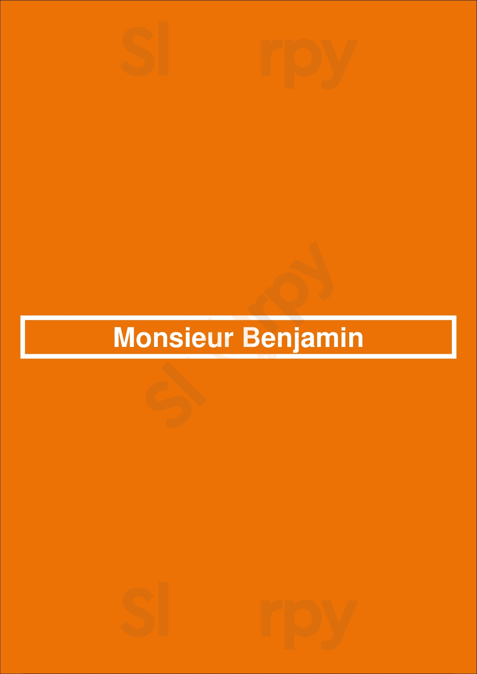 Monsieur Benjamin San Francisco Menu - 1
