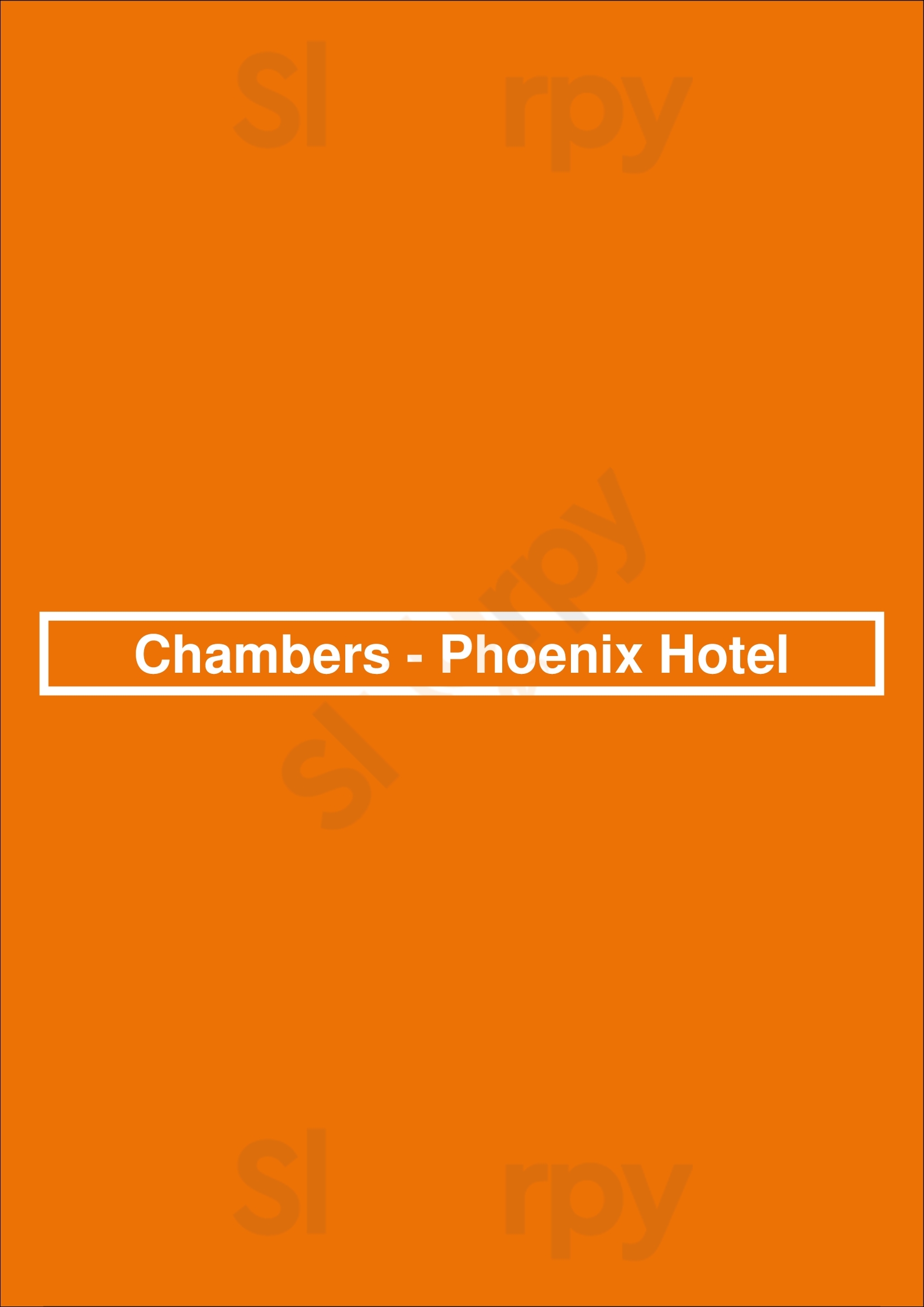 Chambers - Phoenix Hotel San Francisco Menu - 1