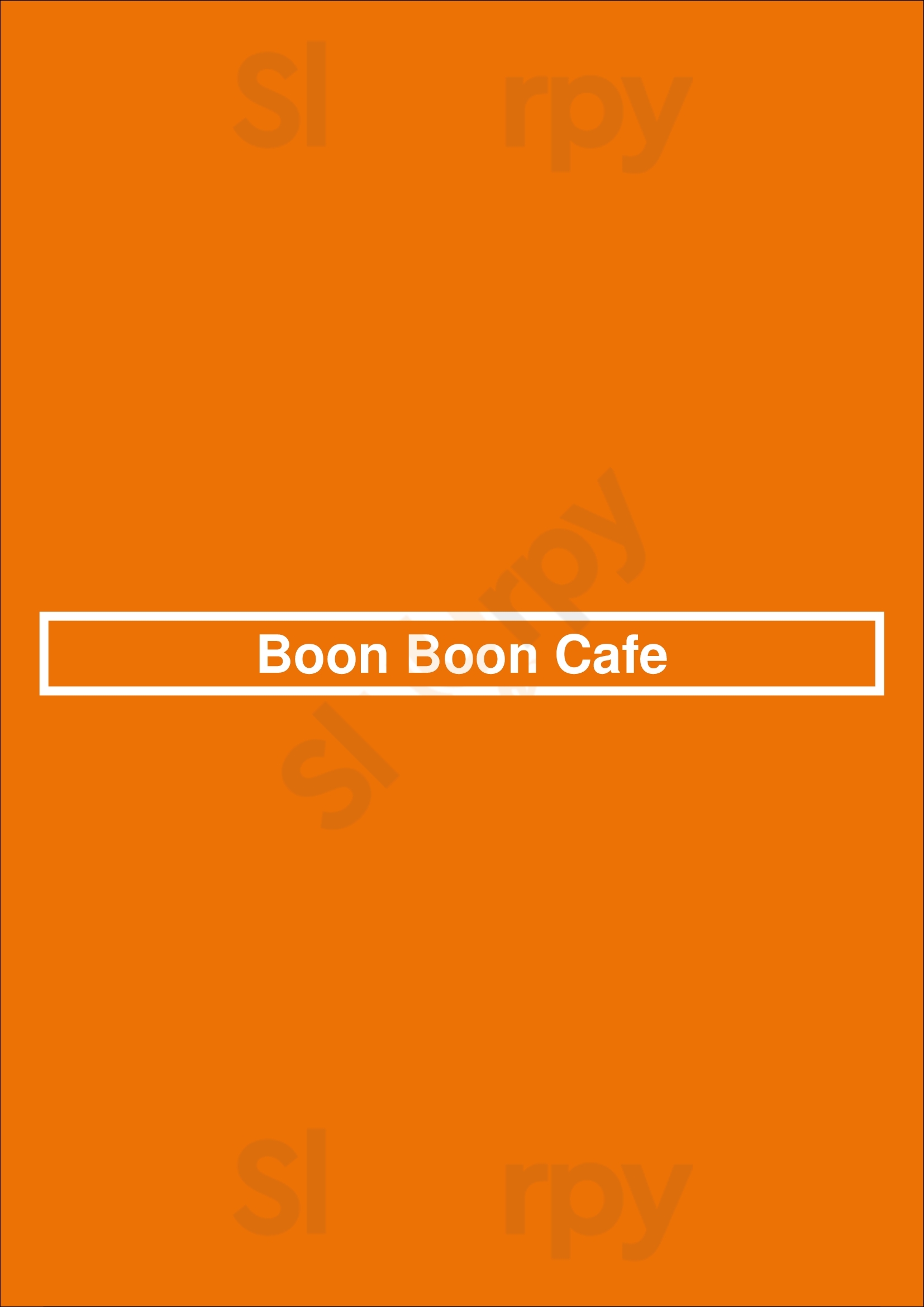 Main Menu - Boon Boon Cafe