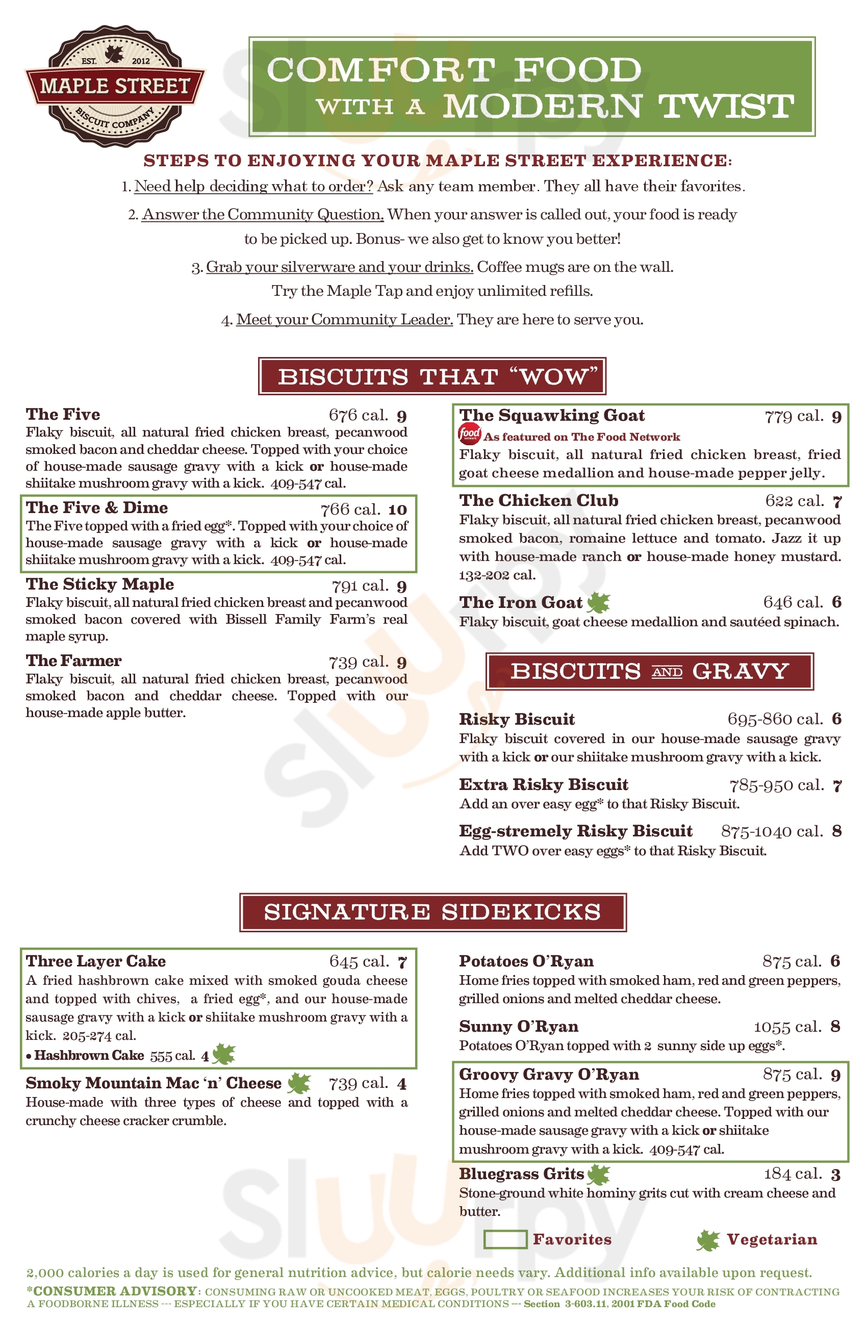 Maple Street Biscuit Company (carrollwood) Tampa Menu - 1