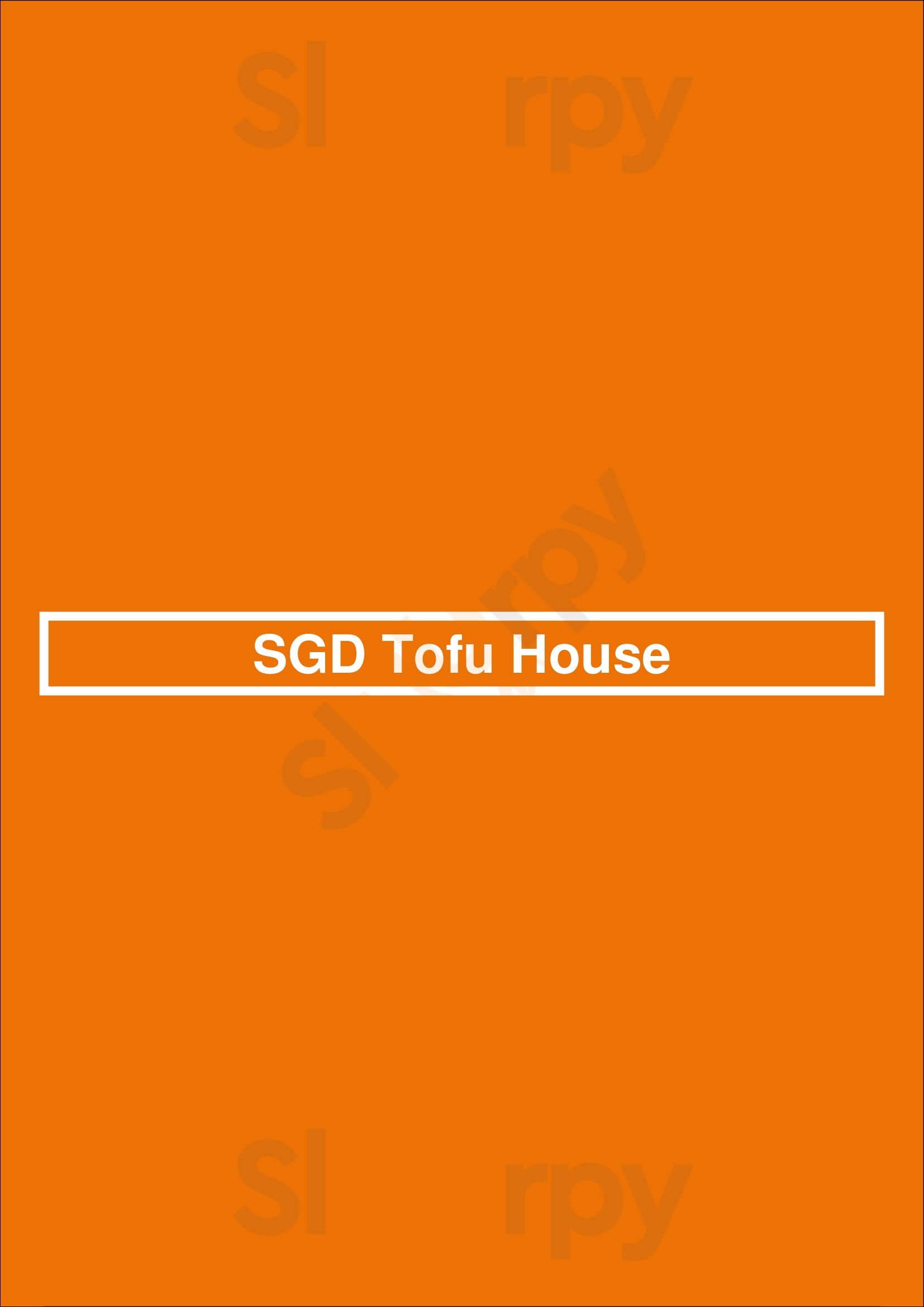Sgd Tofu House San Jose Menu - 1