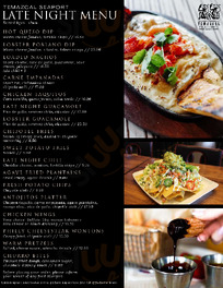 Temazcal menu