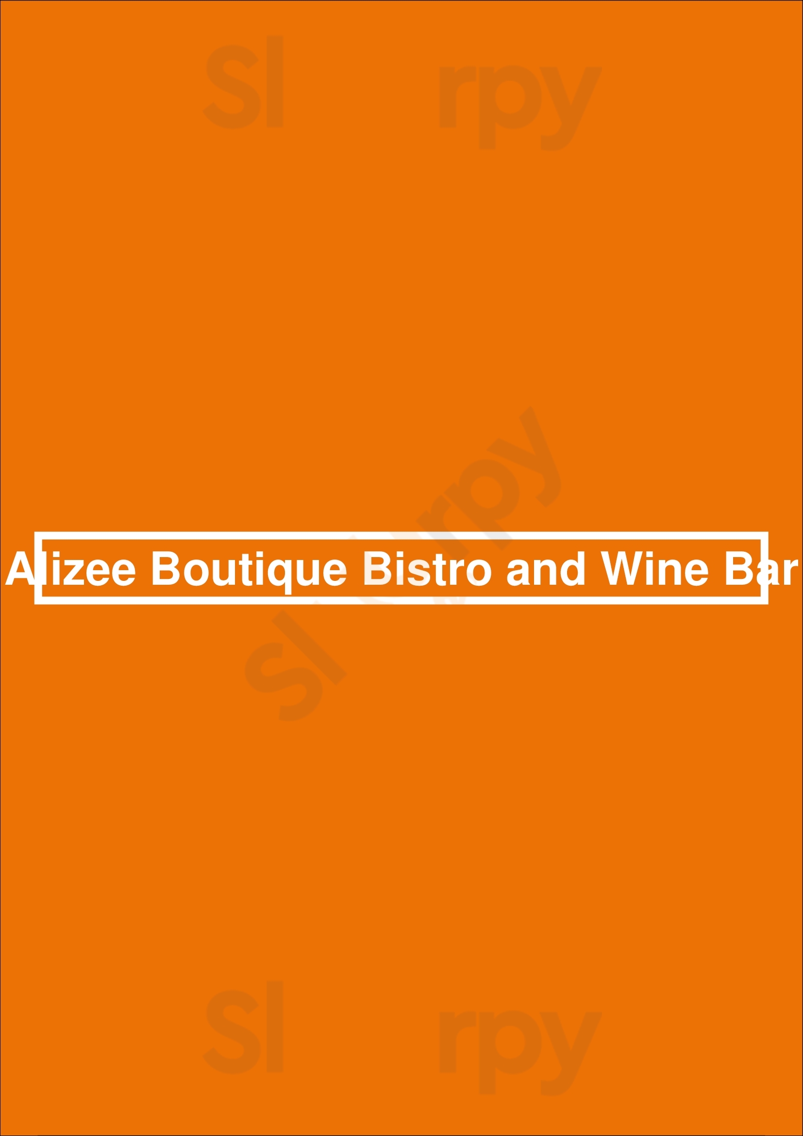 Alizee Boutique Bistro And Wine Bar Baltimore Menu - 1