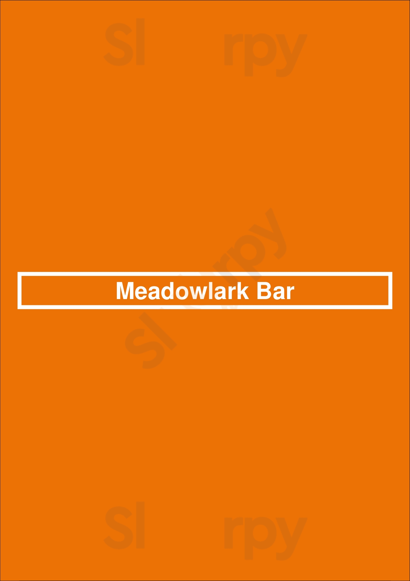 Meadowlark Bar Denver Menu - 1