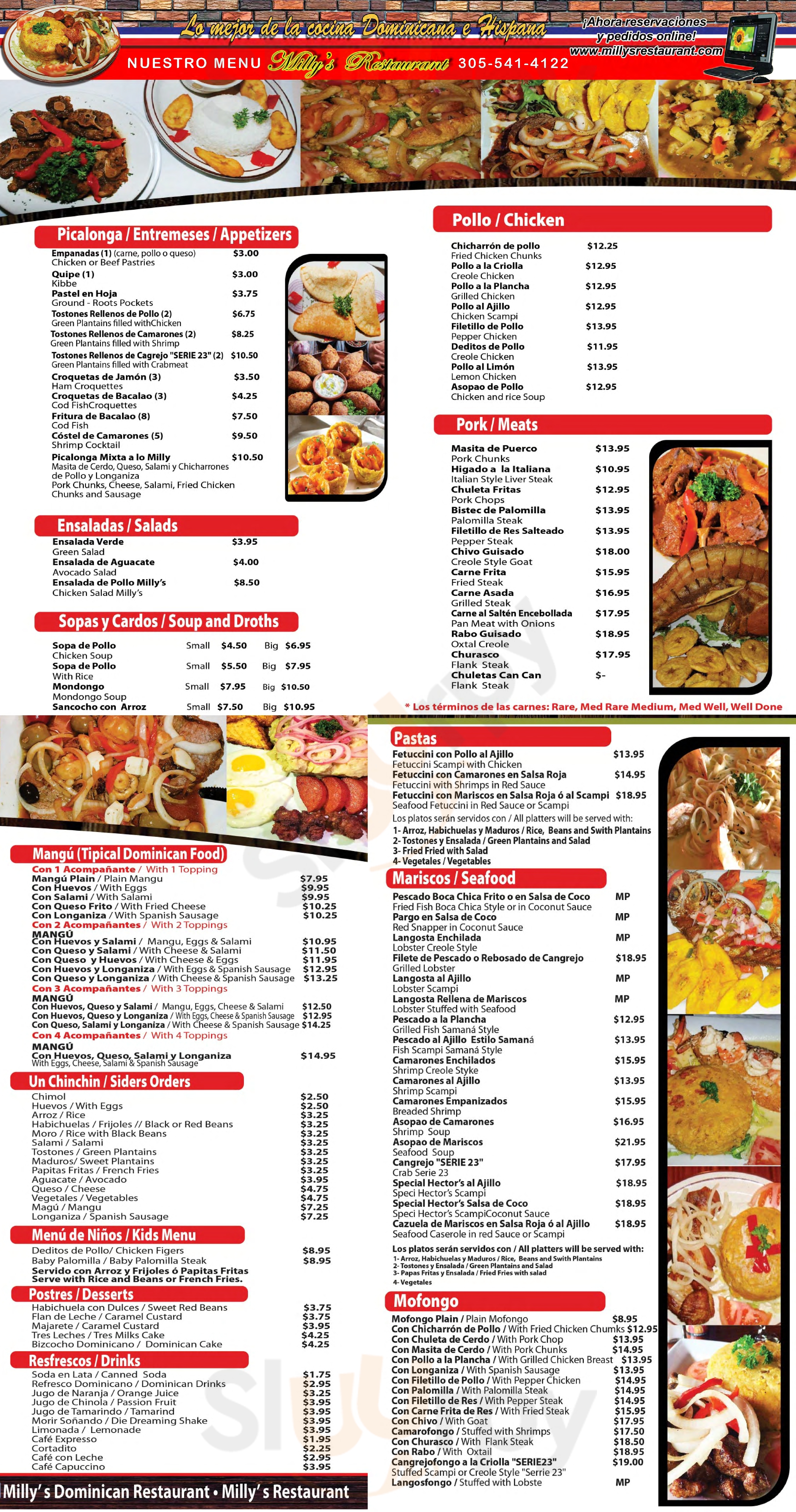 Milly's Restaurant Miami Menu - 1