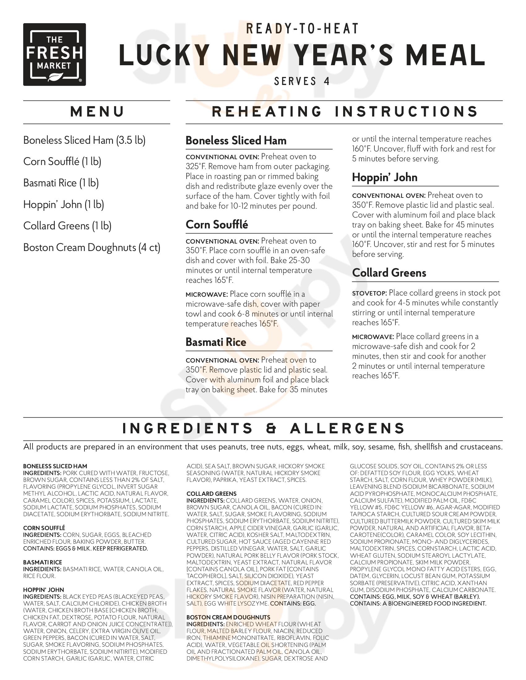 Main Menu - The Fresh Market