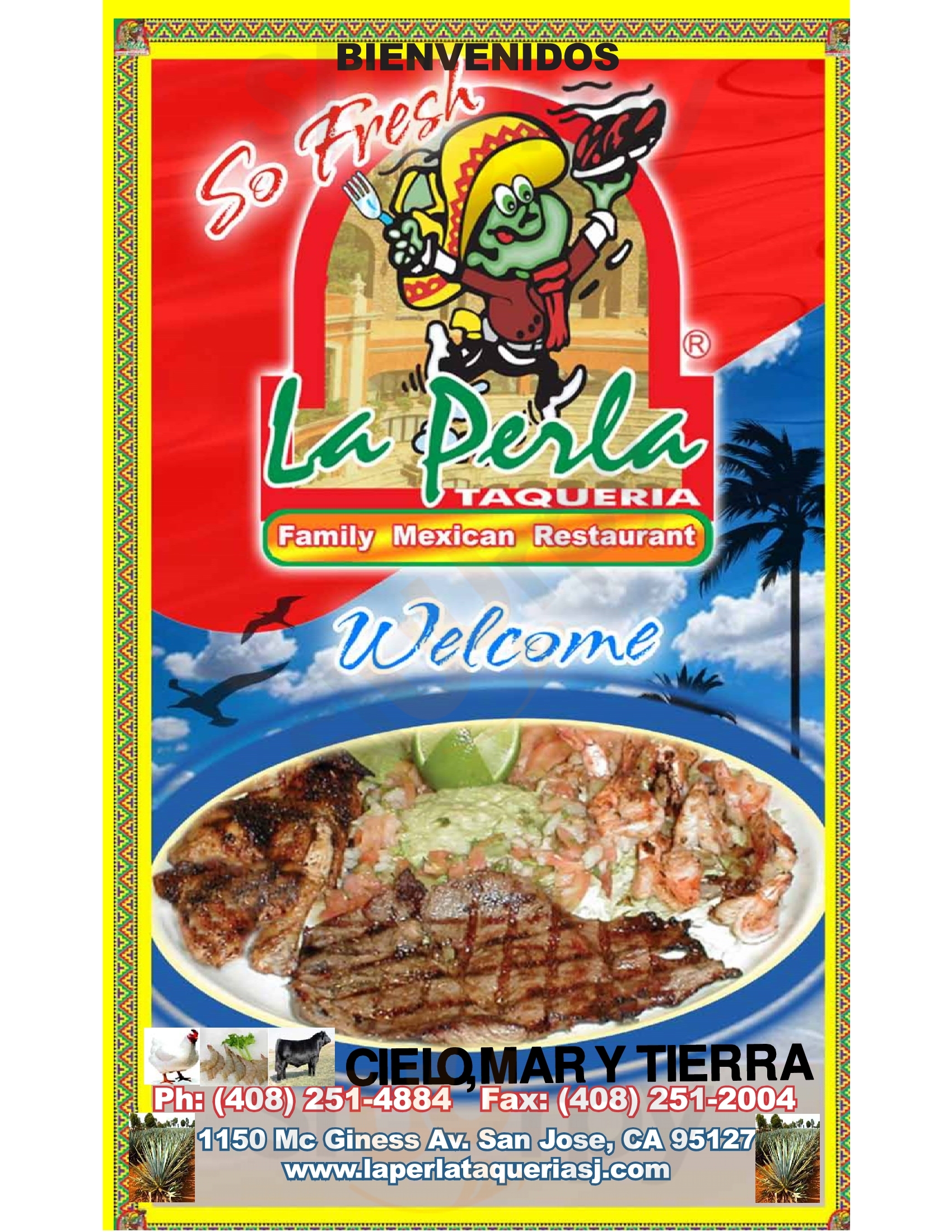 La Perla Taqueria Restaurant San Jose Menu - 1