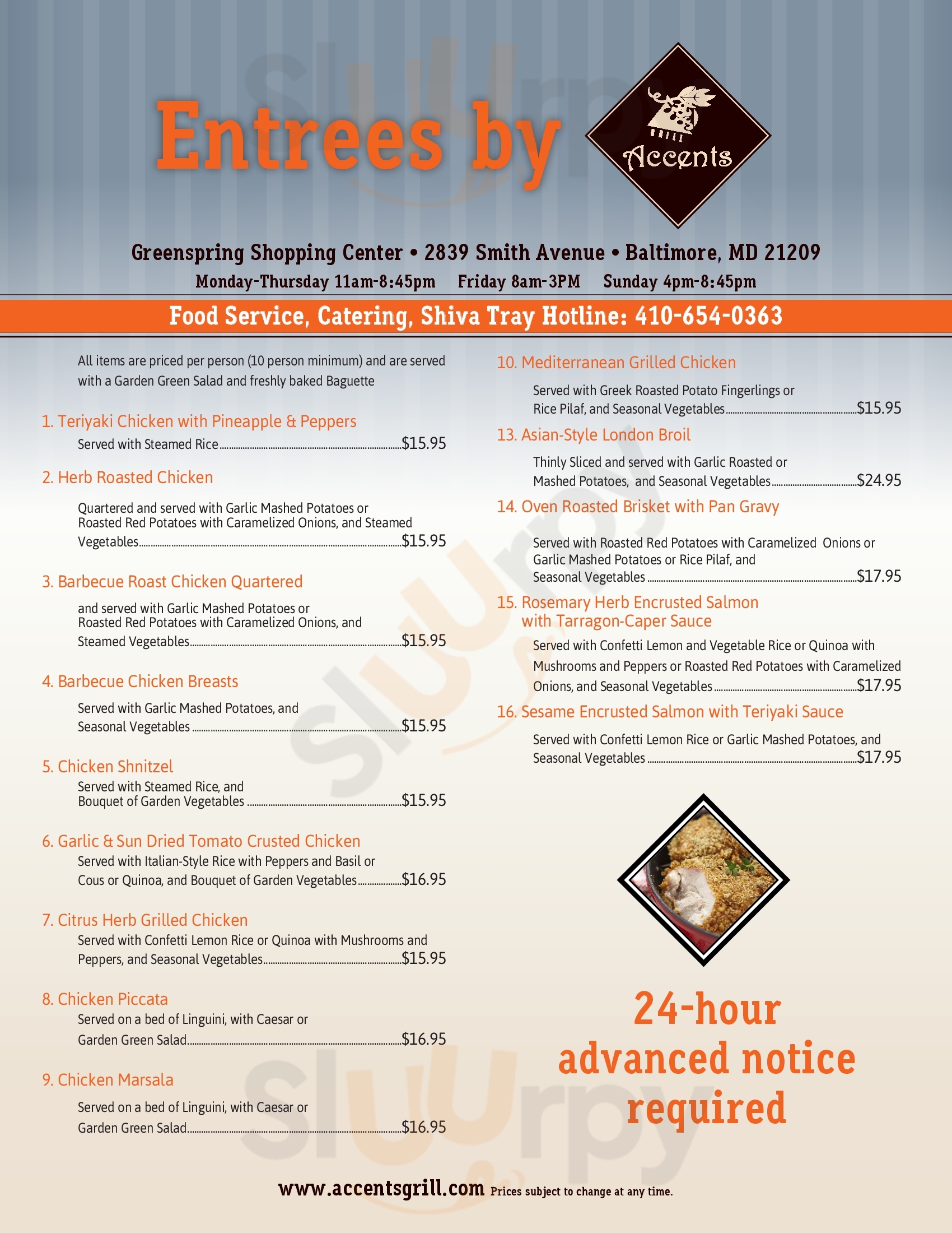 Incorporated Accents Grill Baltimore Menu - 1