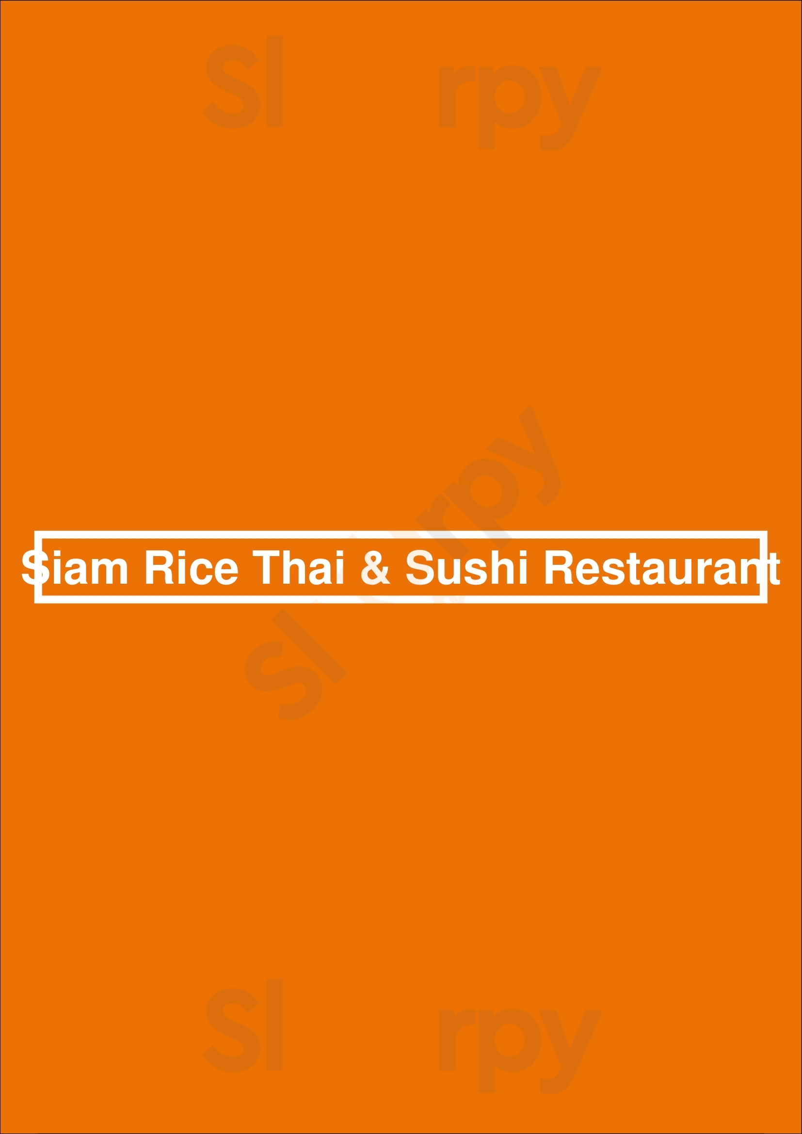 Siam Rice Thai & Sushi Restaurant Miami Menu - 1