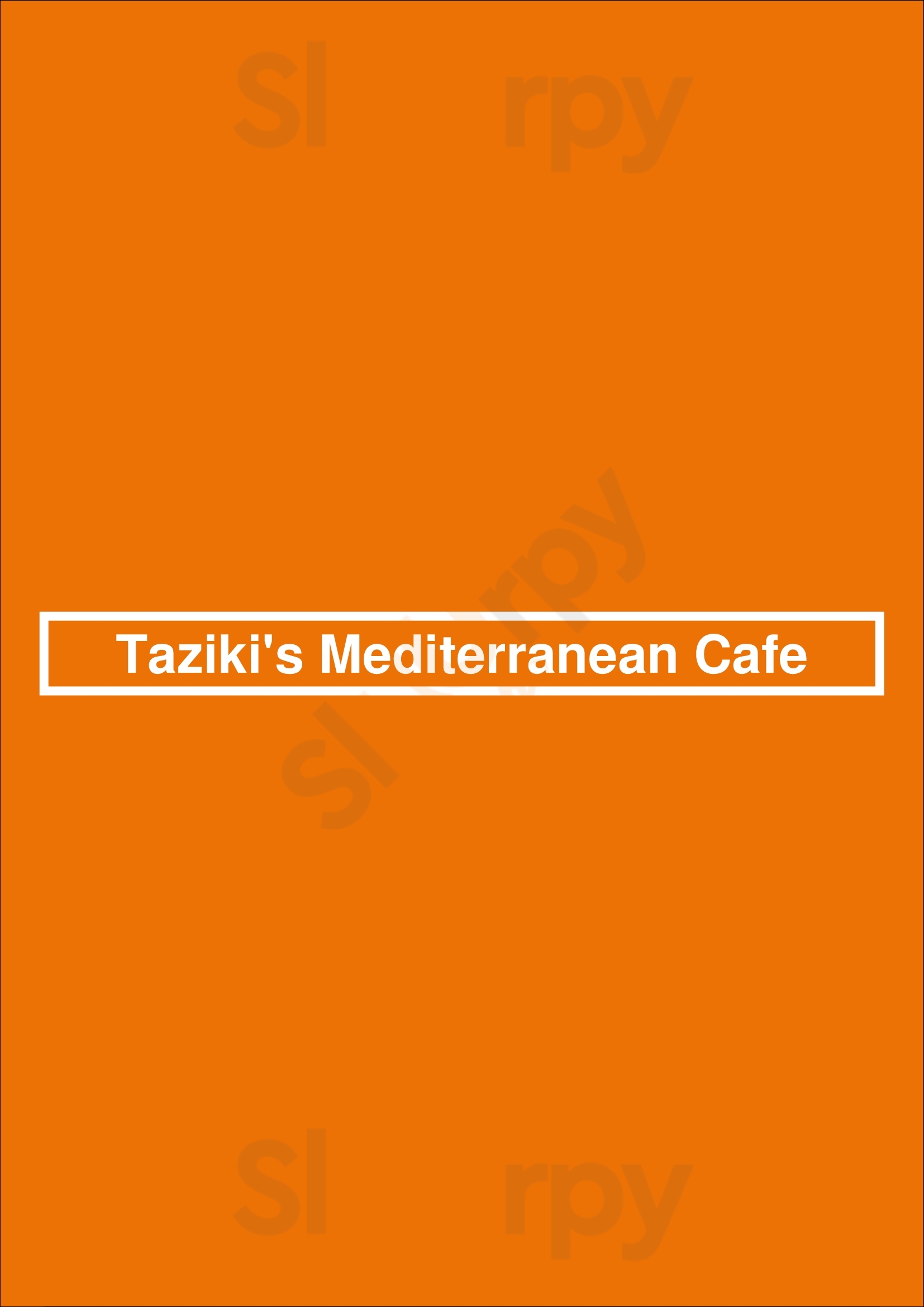 Taziki's Mediterranean Cafe Tampa Menu - 1