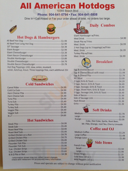 All American Hot Dog & Sandwiches, Jacksonville