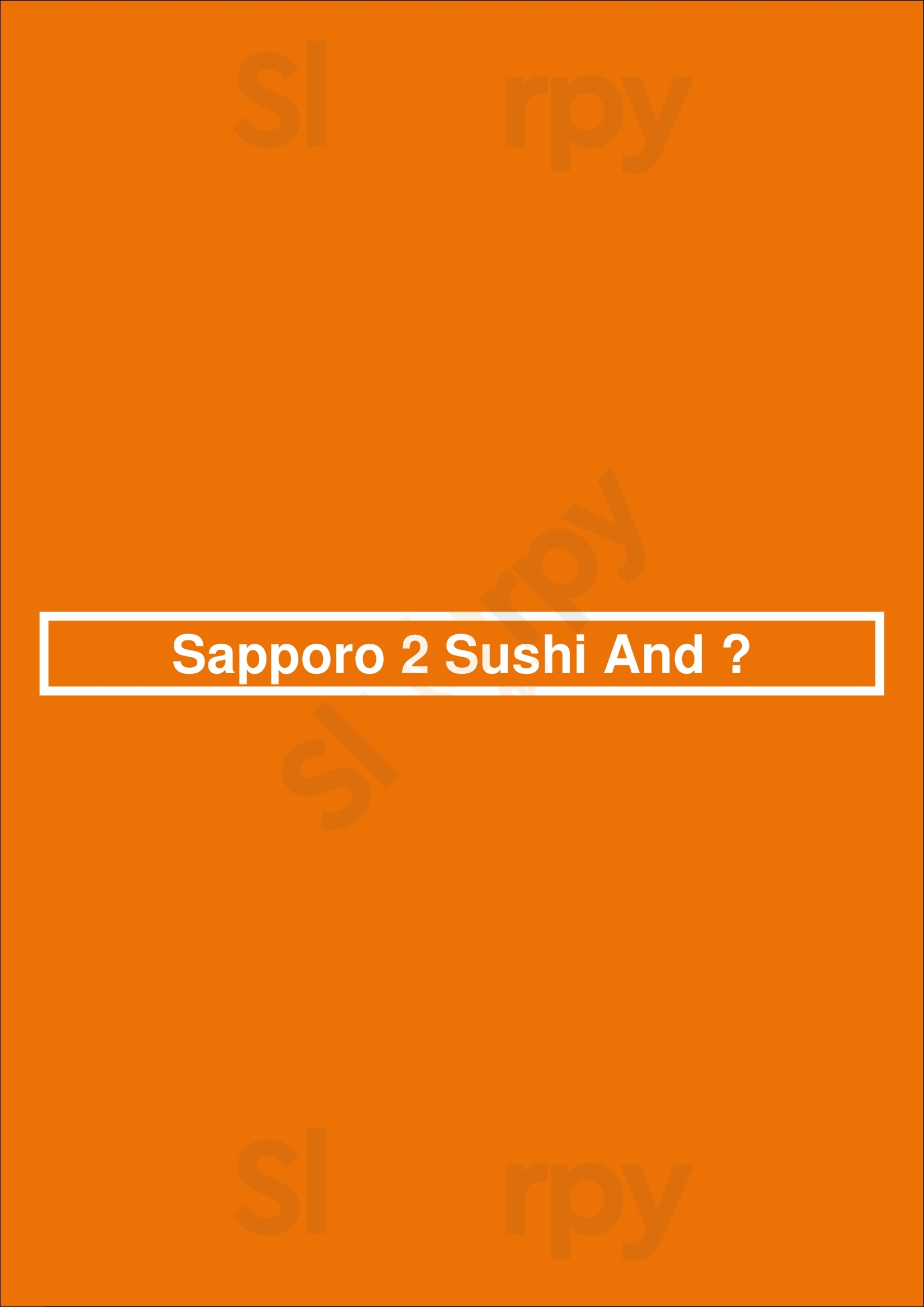 Main Menu - Sapporo 2 Sushi & Thai