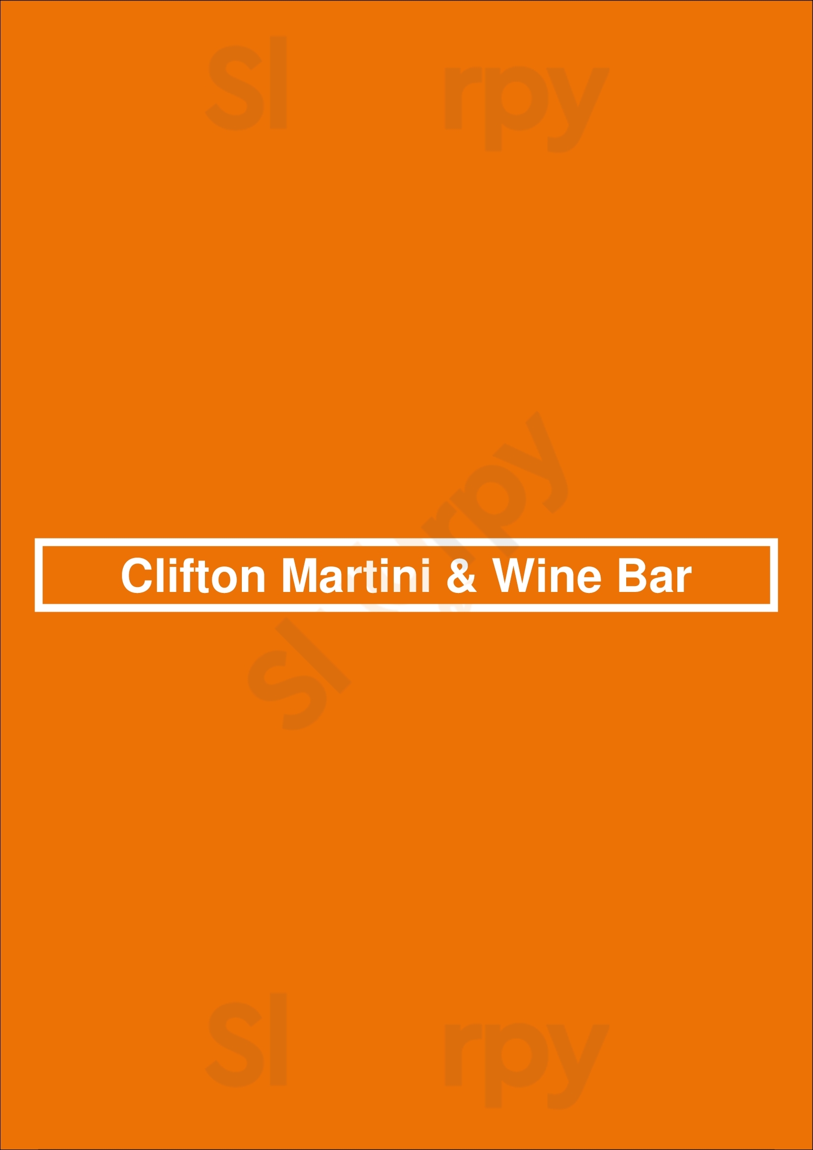 Main Menu - Clifton Martini & Wine Bar