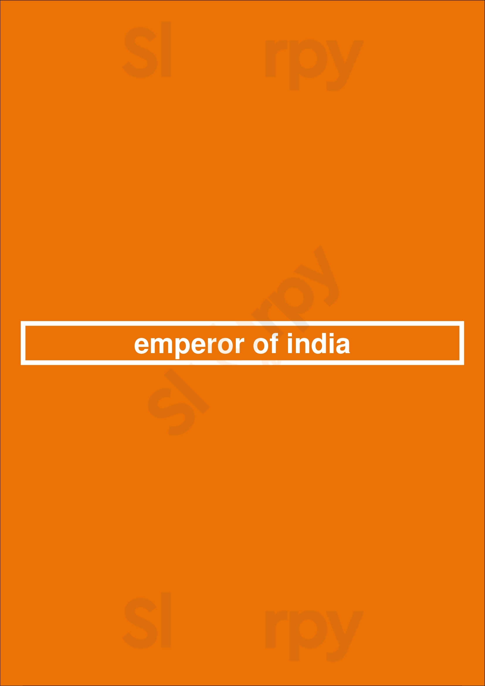 Emperor Of India San Jose Menu - 1
