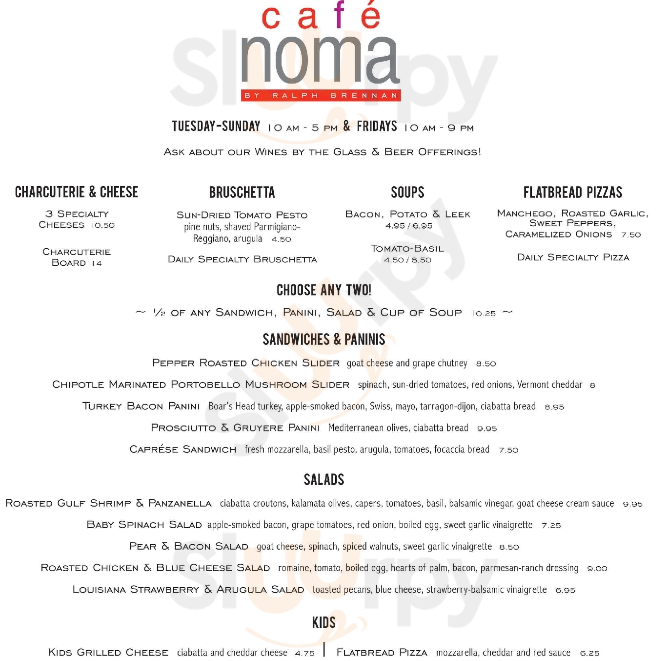 Cafe Noma New Orleans Menu - 1