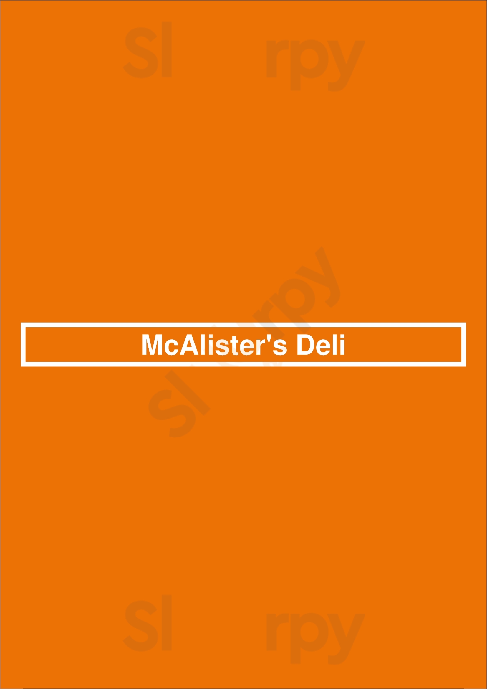 Mcalister's Deli Indianapolis Menu - 1
