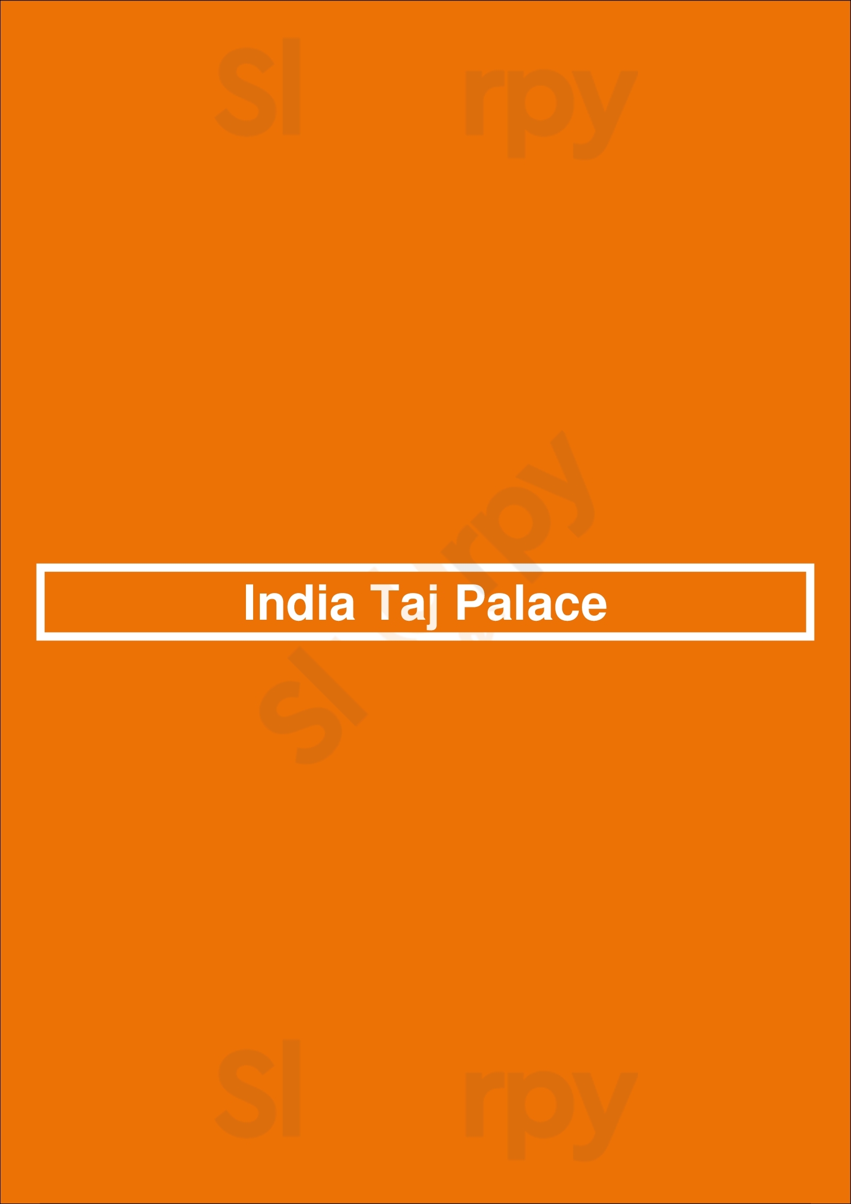 India Taj Palace San Antonio Menu - 1