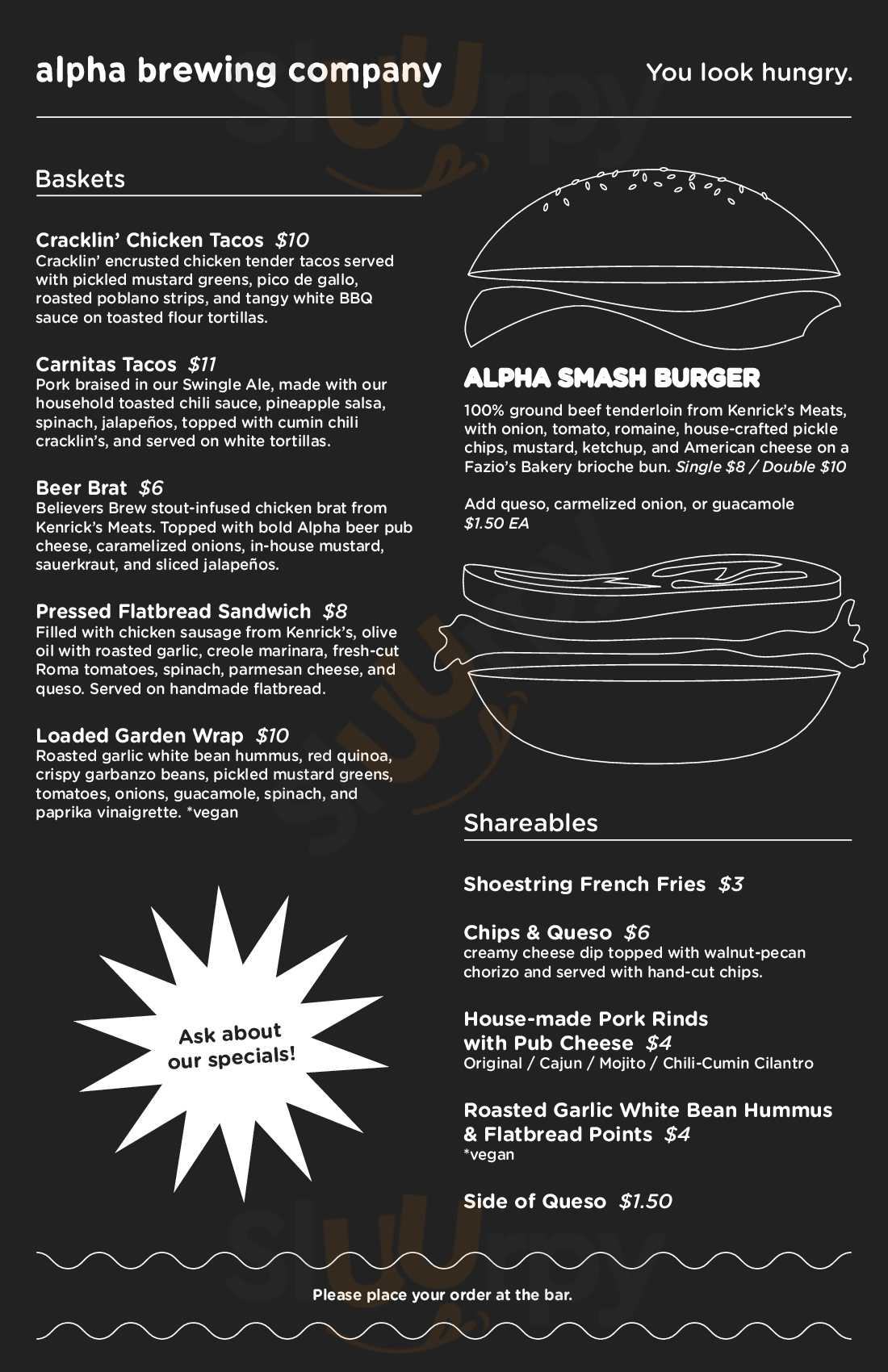 Main Menu - Alpha Brewing Company