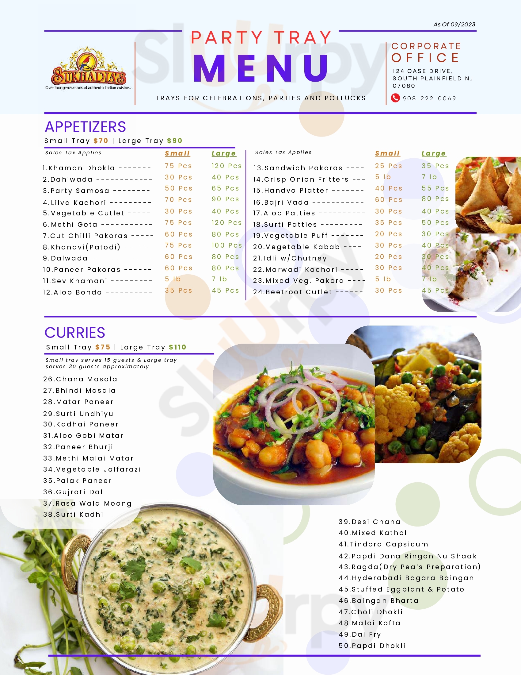 Main Menu - Sukhadia's Indian Cusine