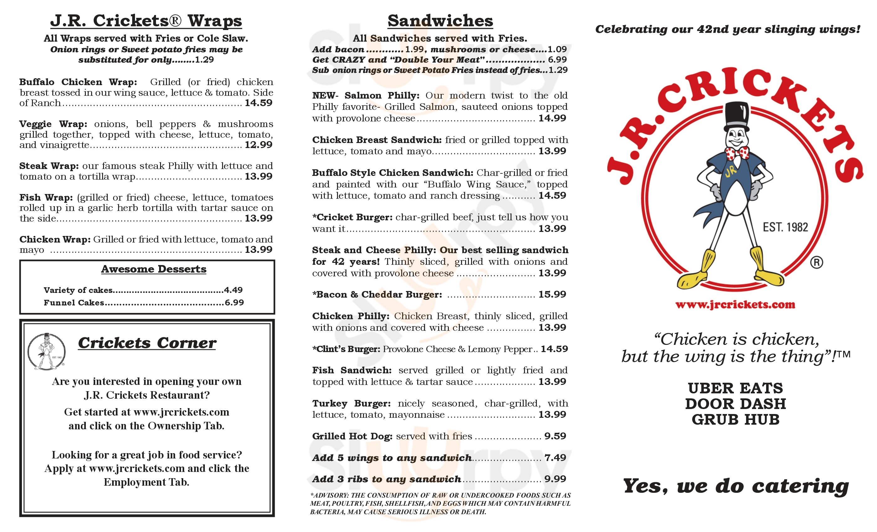 Main Menu - J.r. Crickets