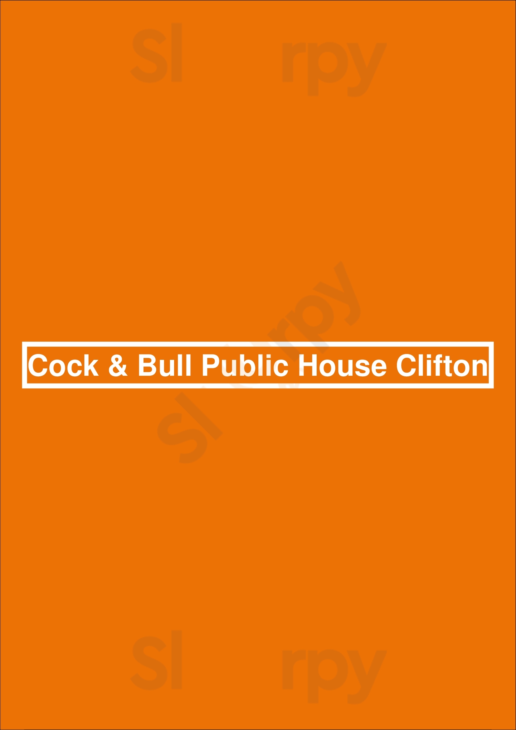 Cock & Bull Public House Clifton Cincinnati Menu - 1