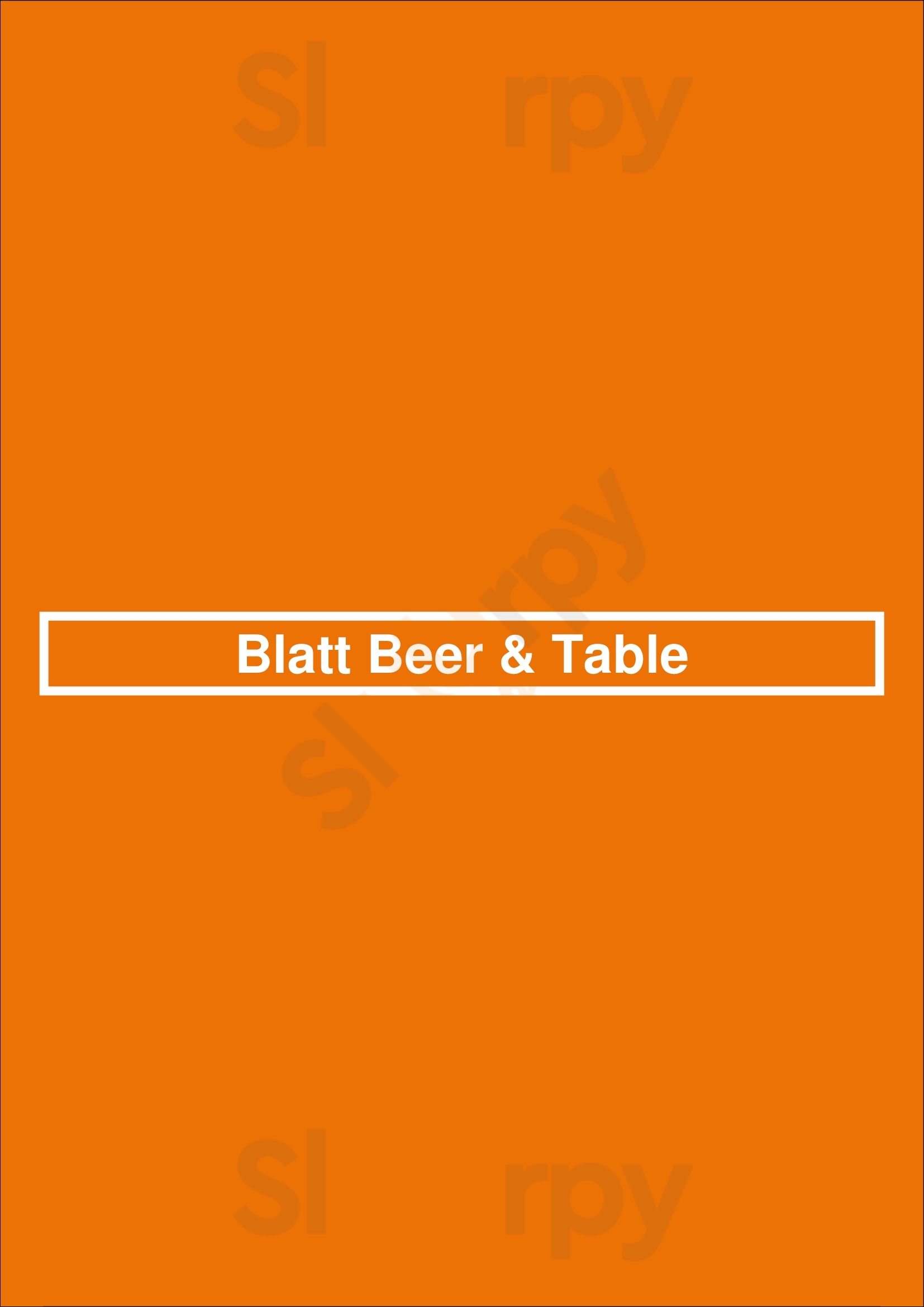 Blatt Beer & Table Dallas Menu - 1