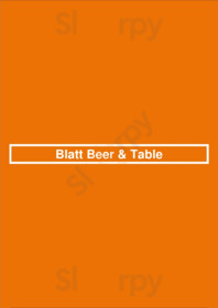Blatt Beer & Table menu