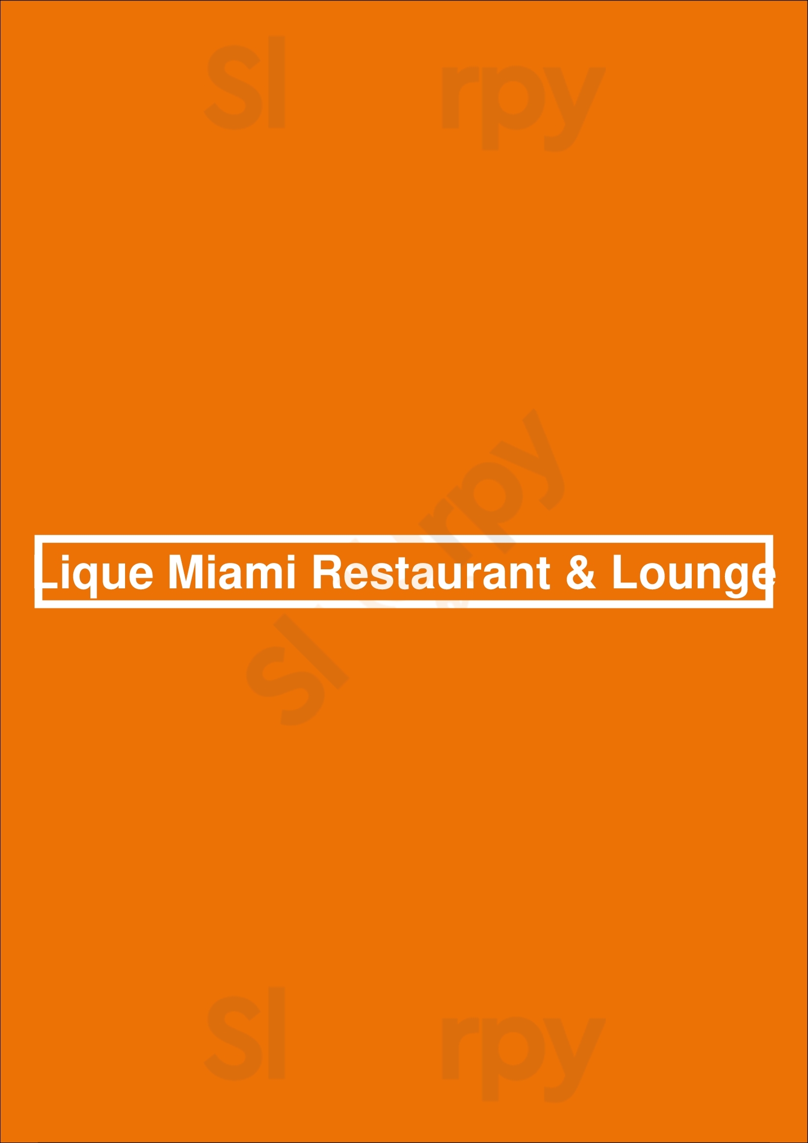 Lique Miami Restaurant & Lounge Miami Menu - 1
