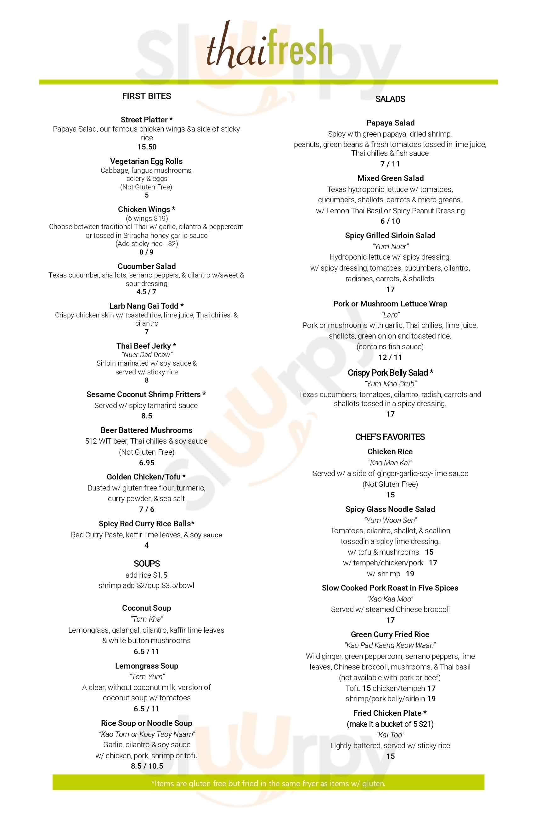 Main Menu - Thai Fresh